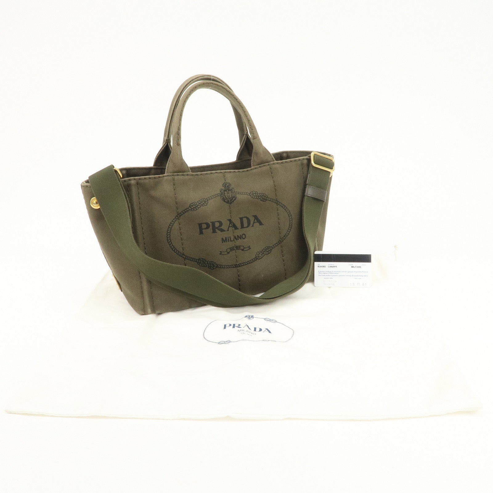 PRADA Canapa Mini Canvas 2WAY Bag Hand Bag Shoulder Bag BN2439G