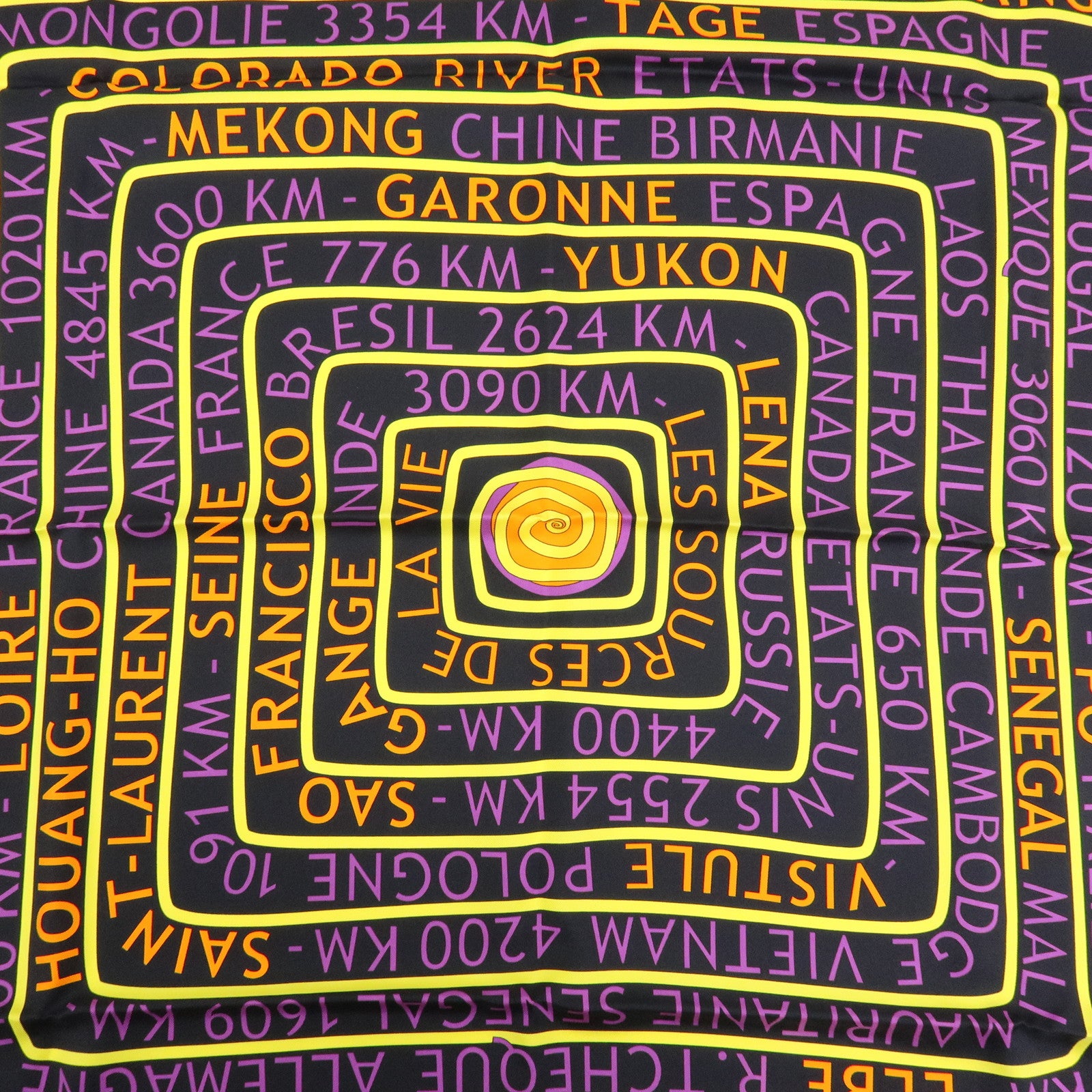 HERMES Carre 90 Silk 100% Scarf  LES SOURCES DE LA VIE