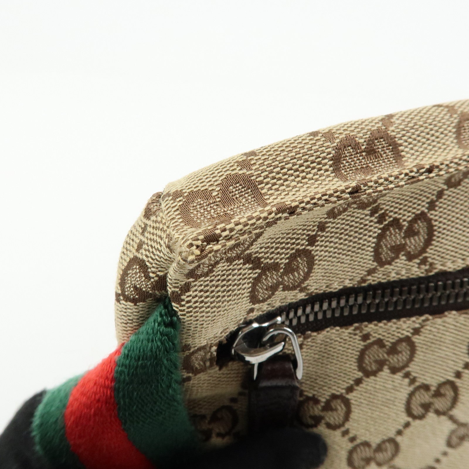 GUCCI Sherry GG Canvas Waist Pouch Body Bag Beige Brown 28566