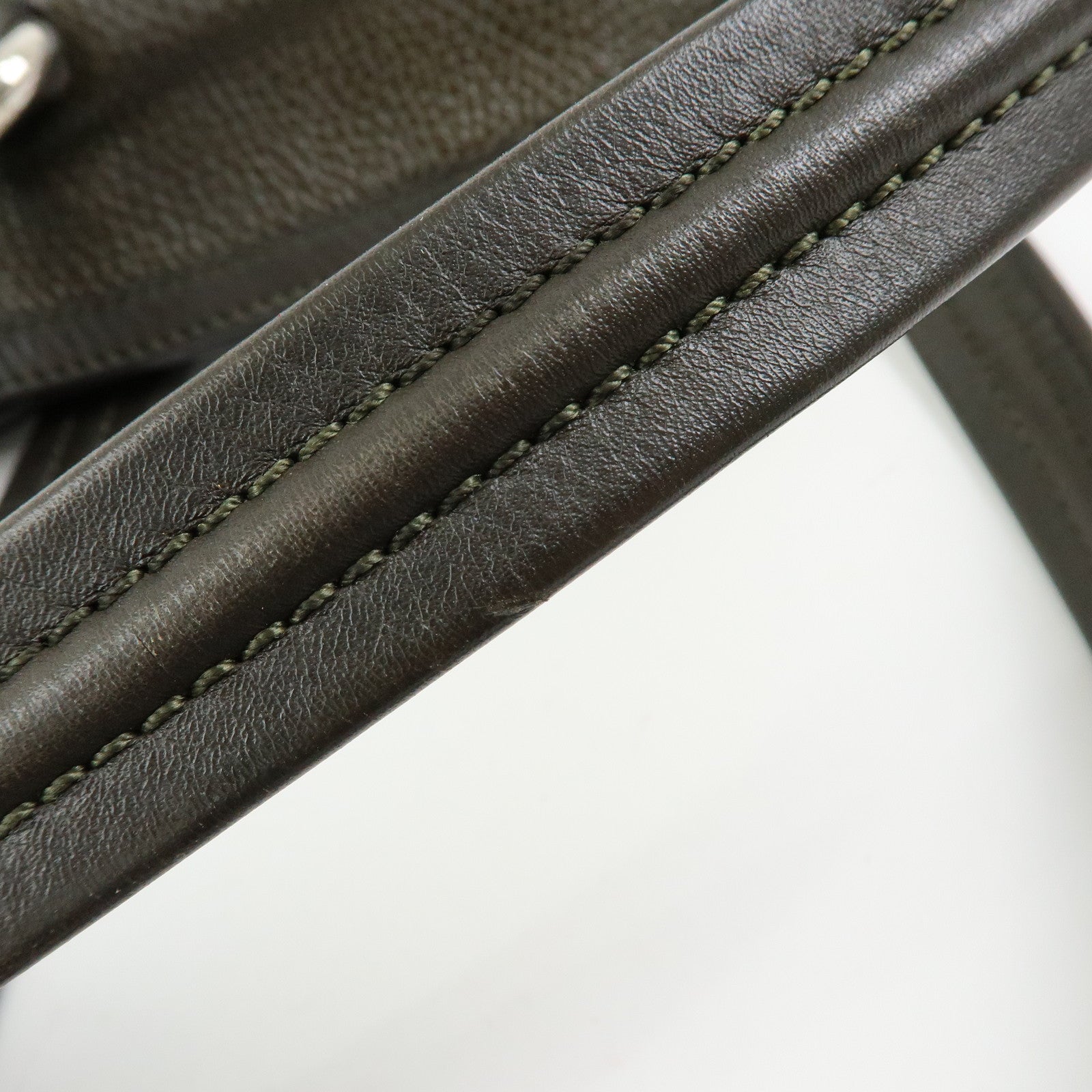 CELINE Logo Leather Tote Bag Shoulder Bag Brown