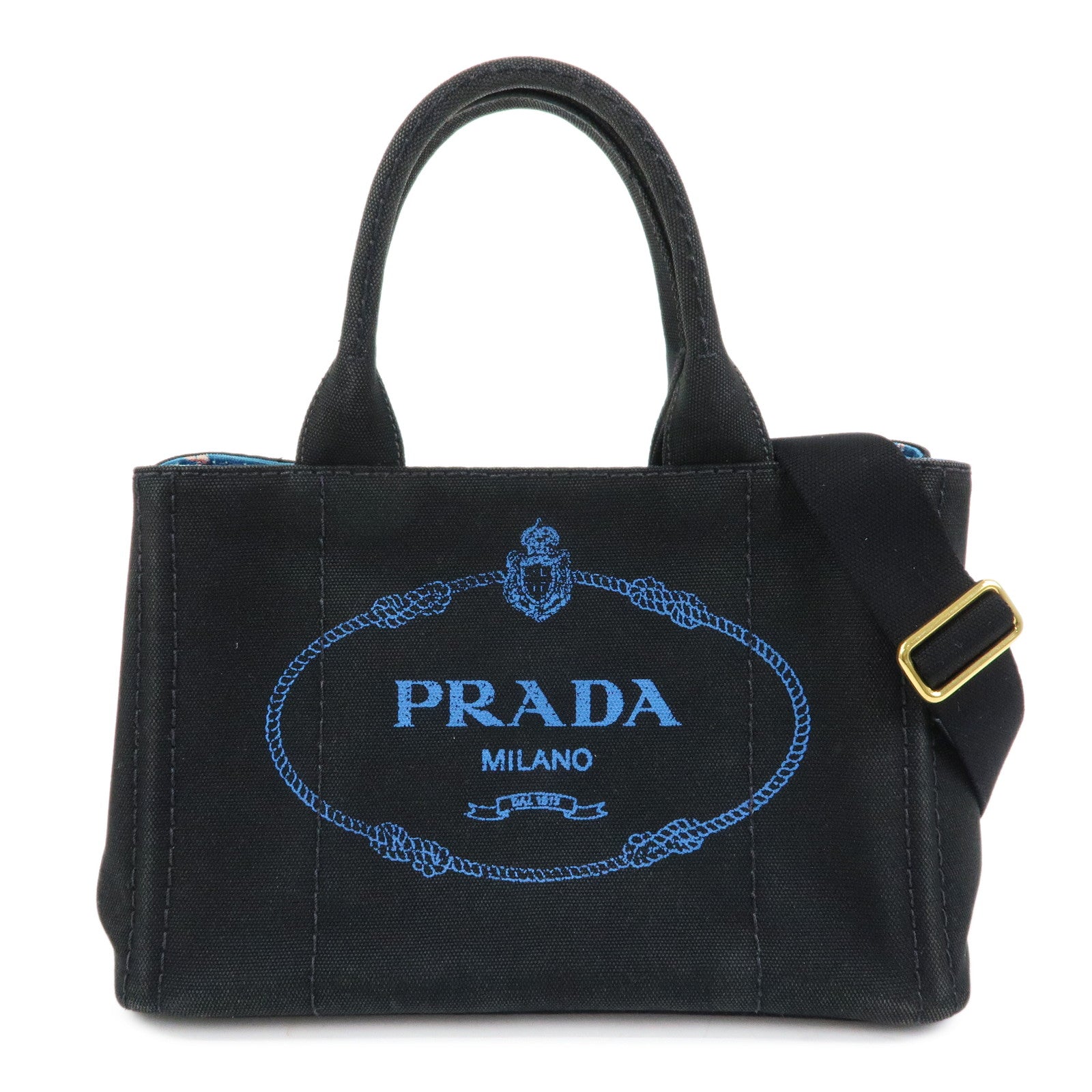 PRADA Triangle Logo Canapa Mini Canvas 2Way Bag Hand Bag 1BG439