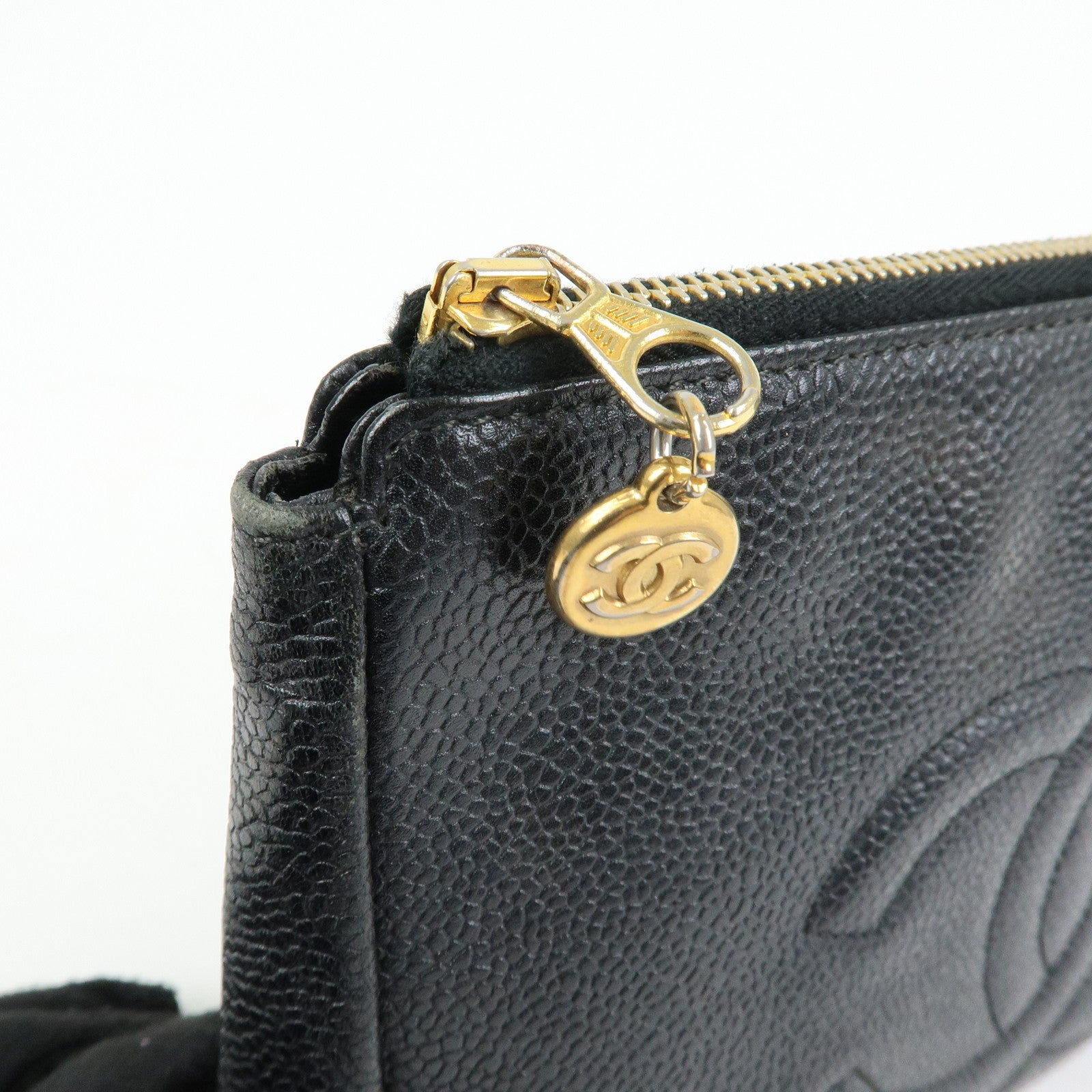 CHANEL COCO Mark Caviar Skin Cosmetic Pouch Makeup Bag Black