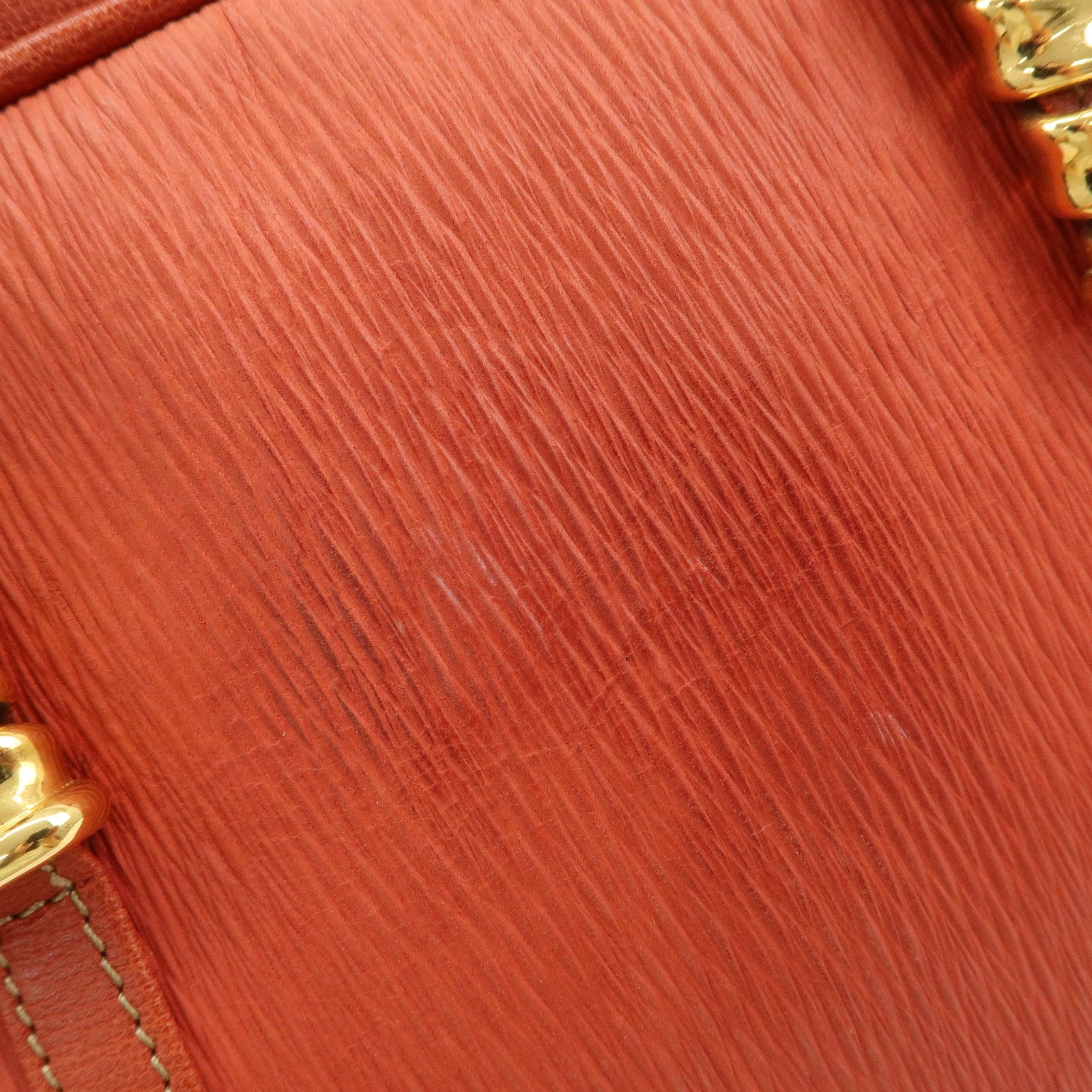 LOEWE Velazquez Leather Hand Bag Boston Bag Orange