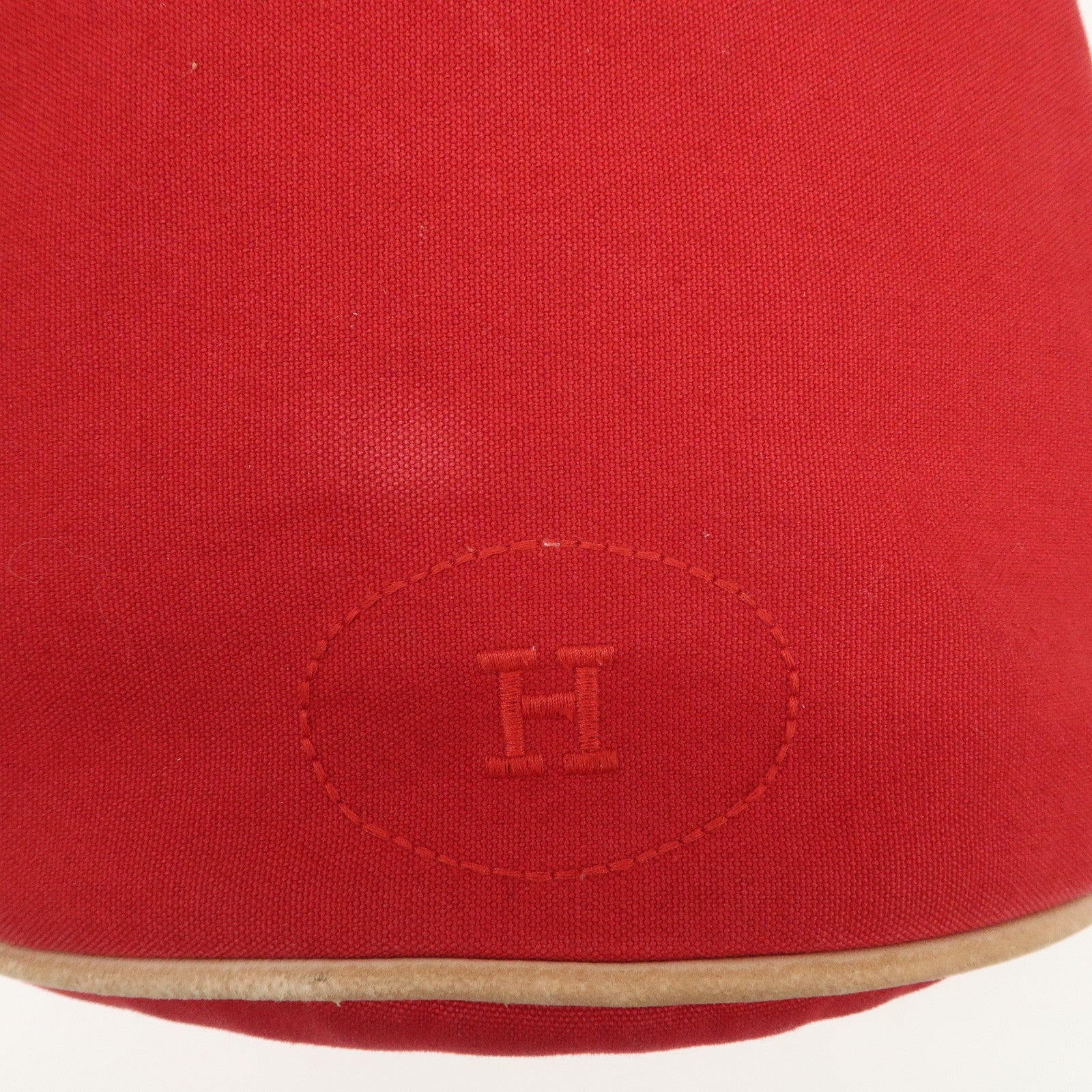 HERMES Porochon Mimil Canvas Leather PM Shoulder Bag Red