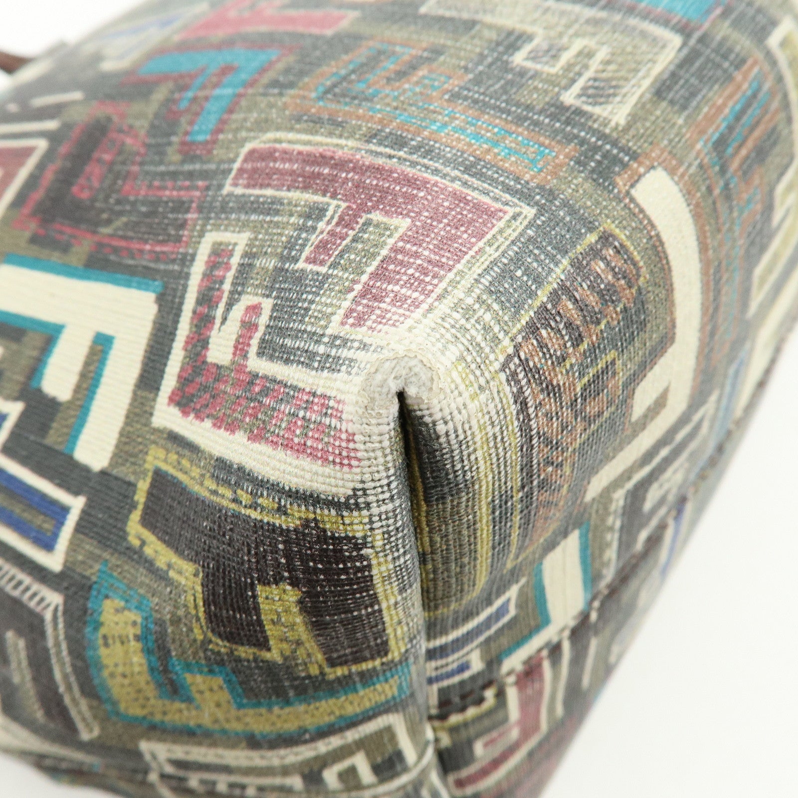 FENDI Zucca PVC Patent Leather Tote Bag Brown Multicolor 8BH185