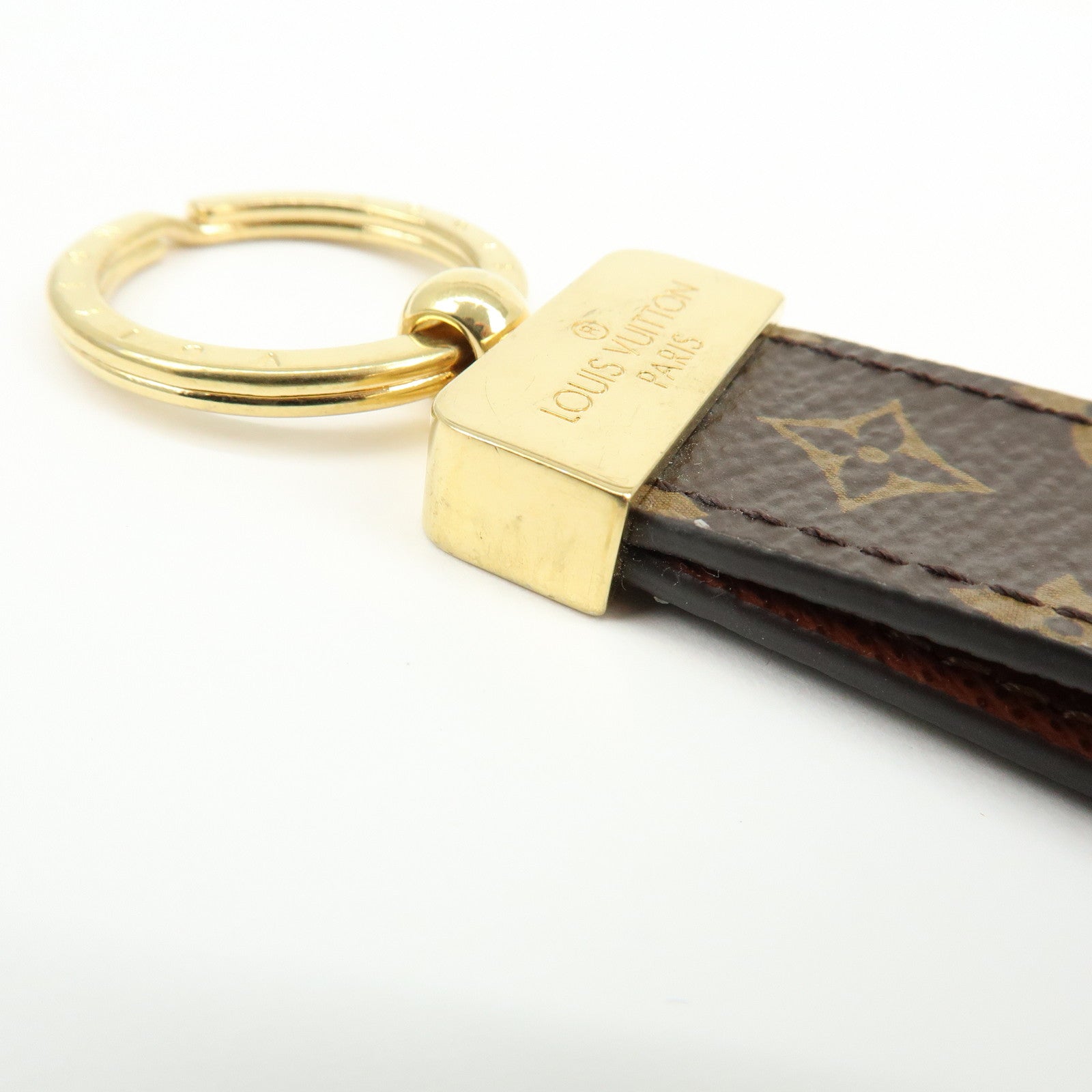 Louis Vuitton Monogram Dragonne Key Chain Key Holder Brown M65221