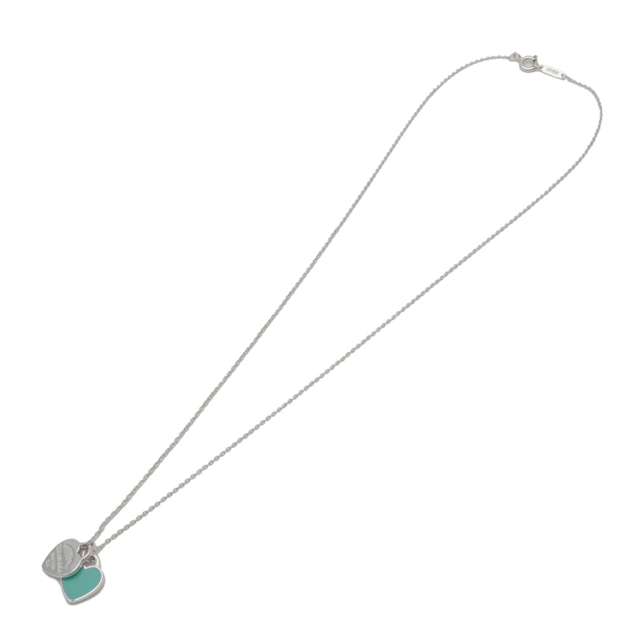 Tiffany & Co Return to Tiffany Mini Double Heart Tag Necklace SV925