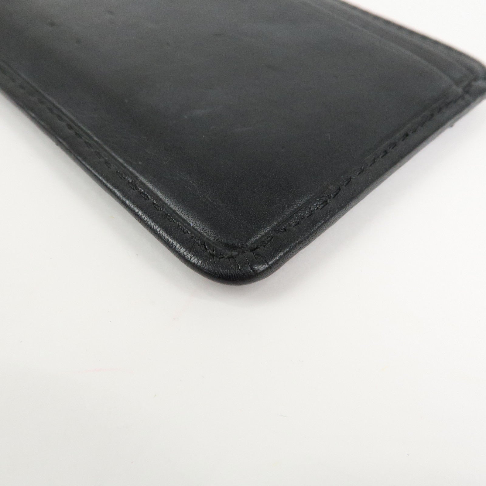 CHANEL Cambon Line Matelasse COCO Mark Card Case Black A26725