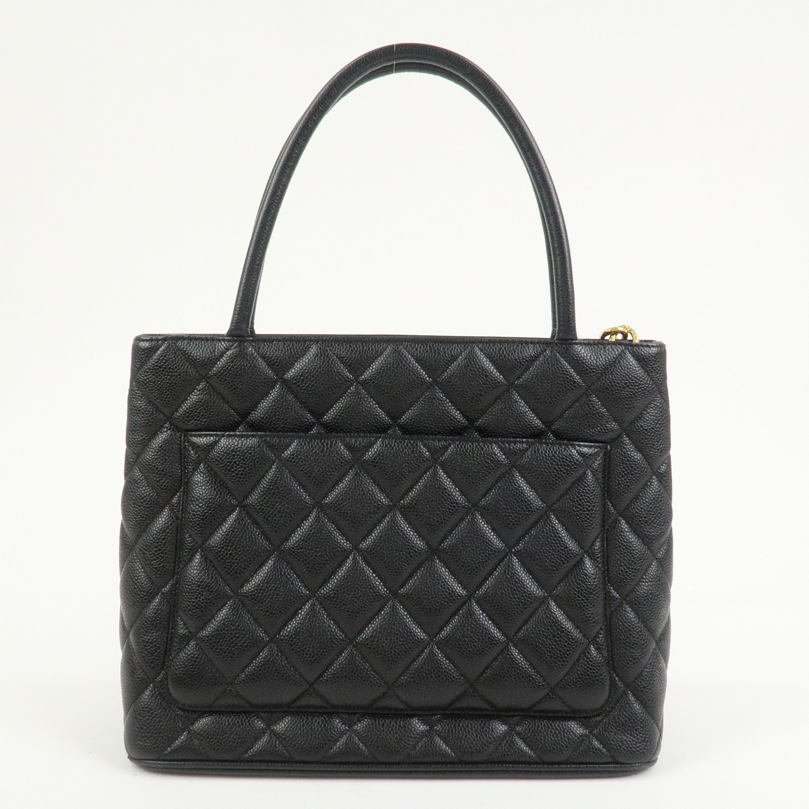 CHANEL Matelasse Caviarskin Medallion Tote Bag Hand Bag A01804