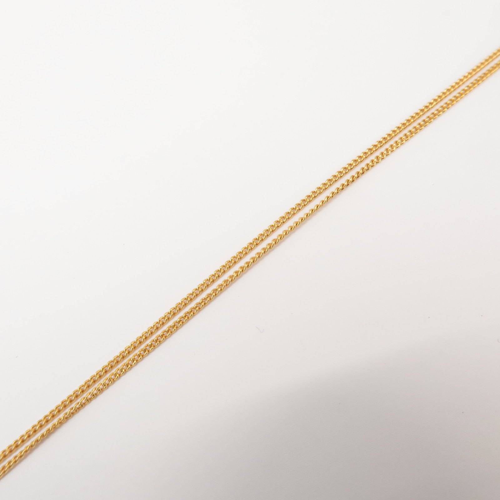 Christian Dior Metal Circle Plate Logo Necklace Gold
