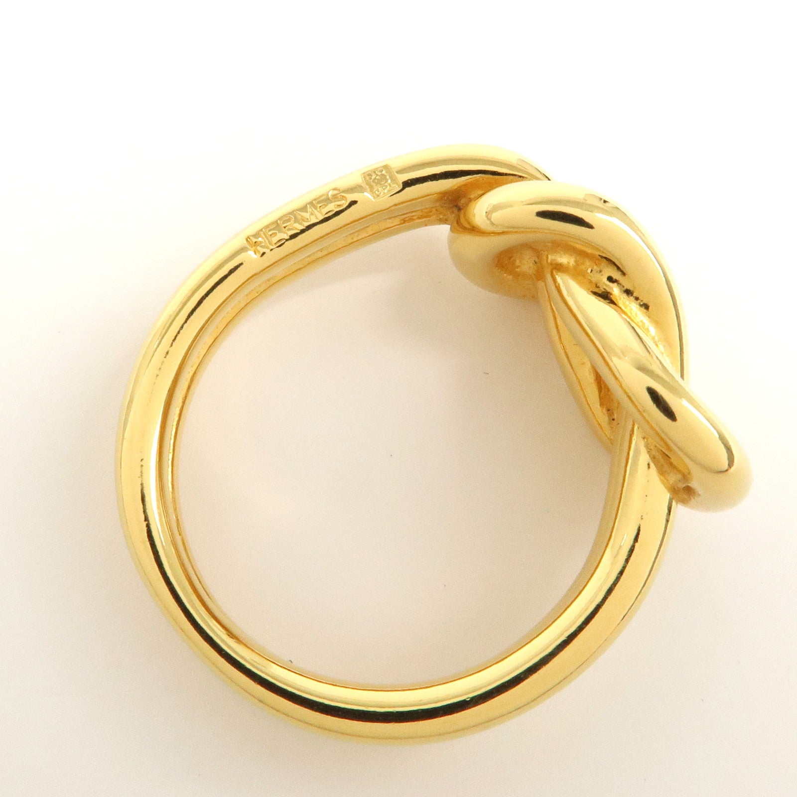 HERMES Atame Metal Scarf Ring Scarf Charm Gold