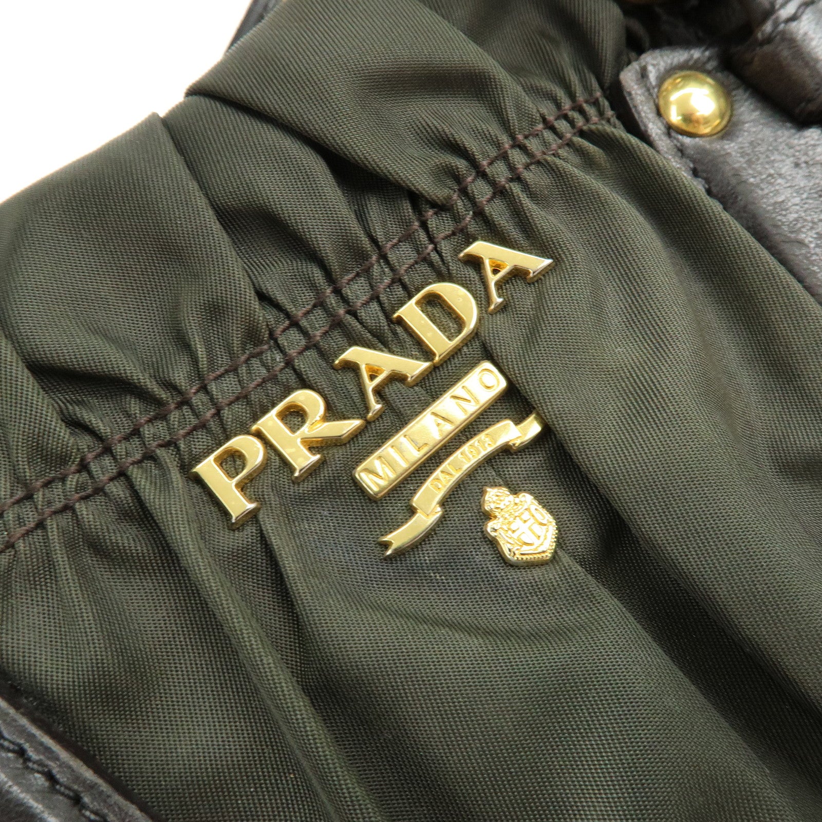 PRADA Nylon 2Way Bag Hand Bag Shoulder Bag Khaki Brown BN2346