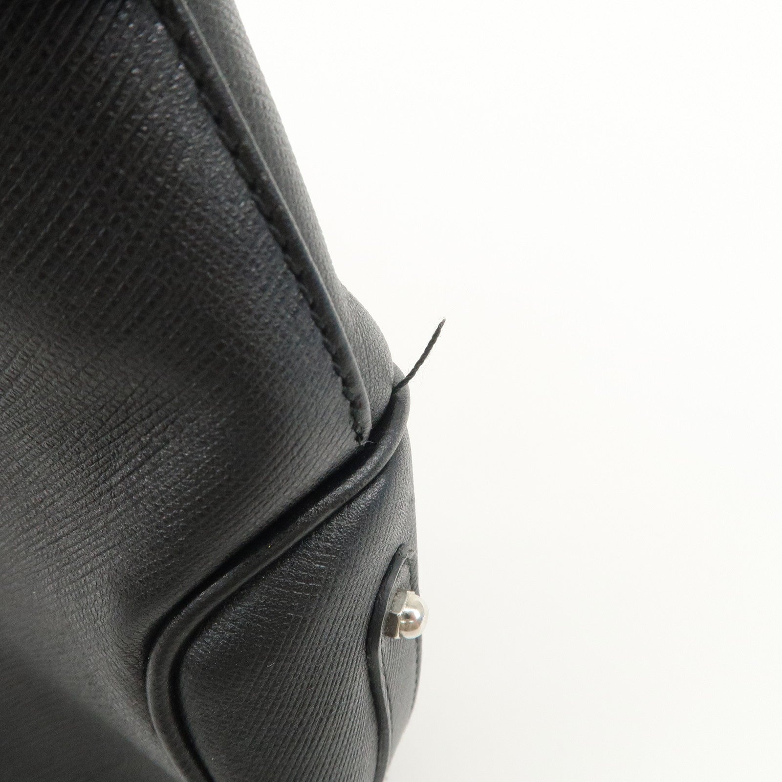 Ferragamo Gancini Leather Shoulder Bag Black Used