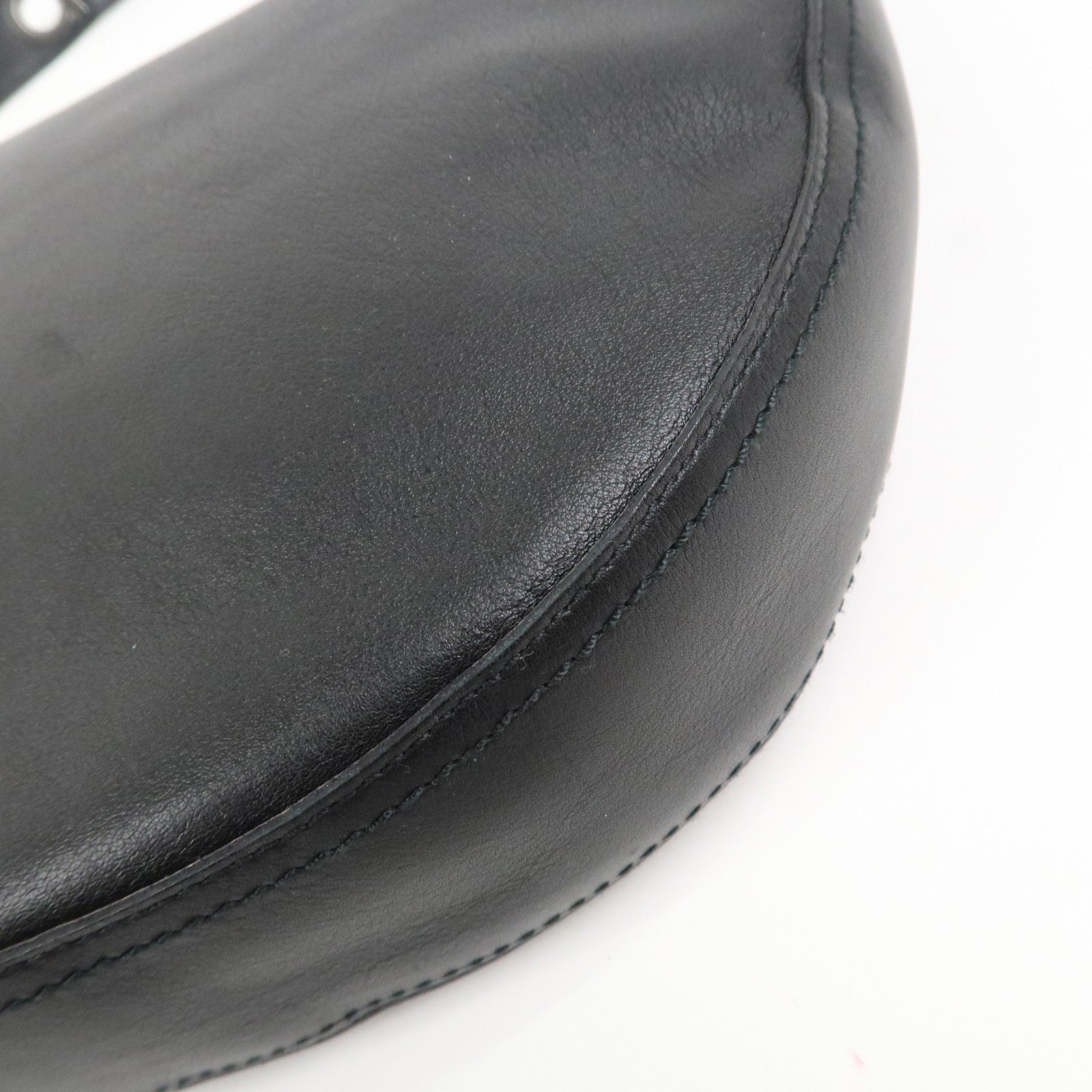 Ferragamo Gancini Leather Shoulder Bag Hand Bag Black