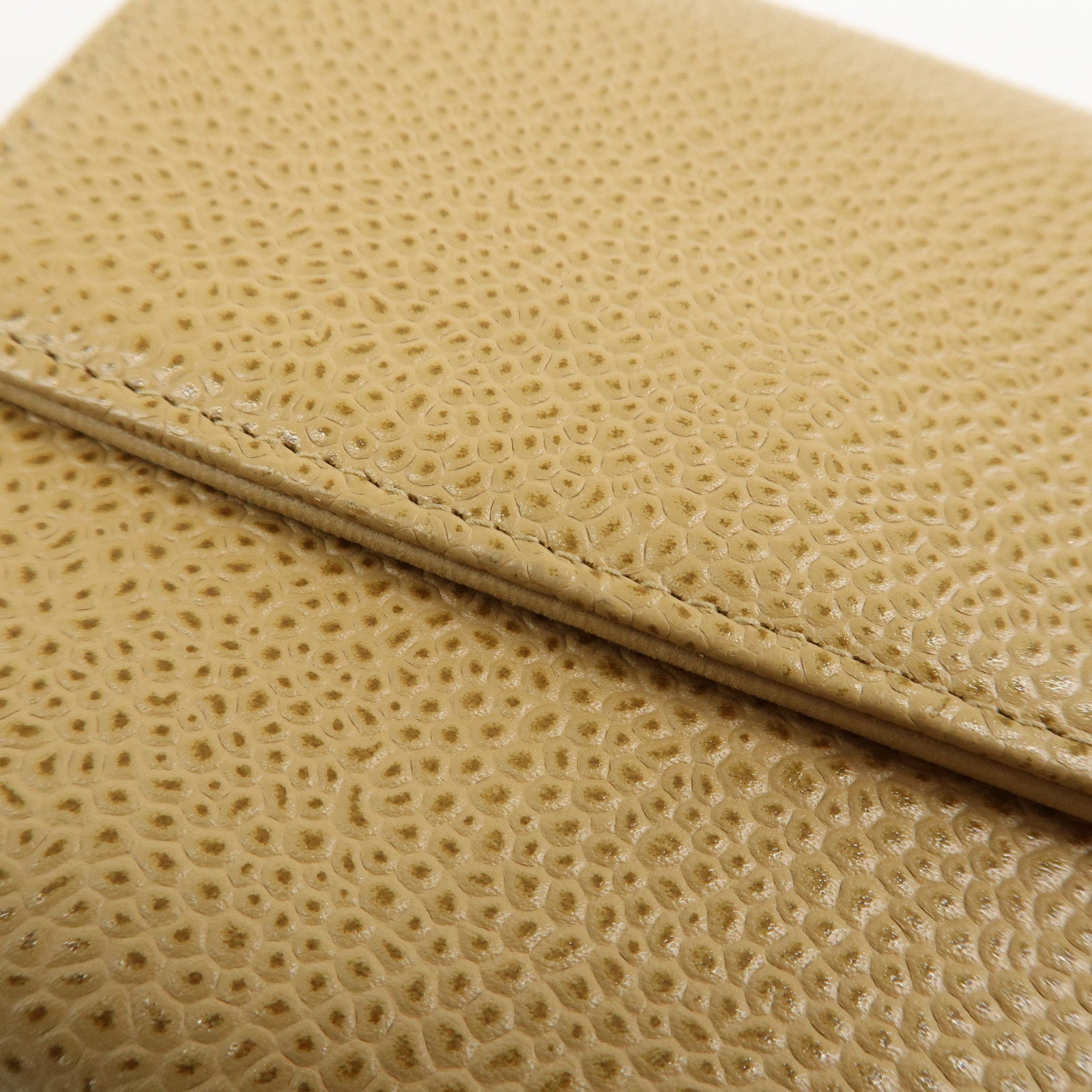 CHANEL COCO Mark Caviarskin Compact Bi-fold Wallet Beige