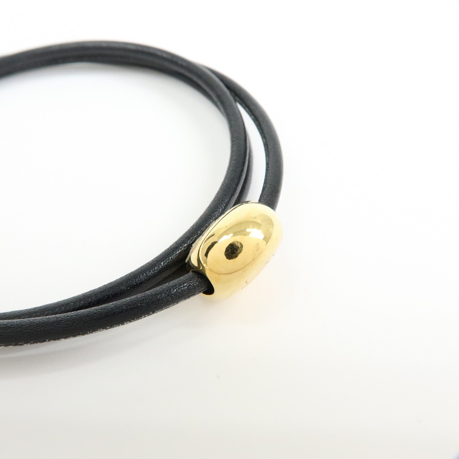 LOEWE Anagram Leather Pebble Bracelet Black