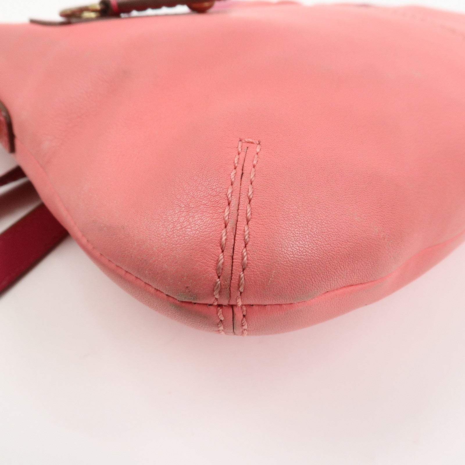 COACH Signature Set of 3 Silk Canvas Leather Hand Bag Pouch Pink