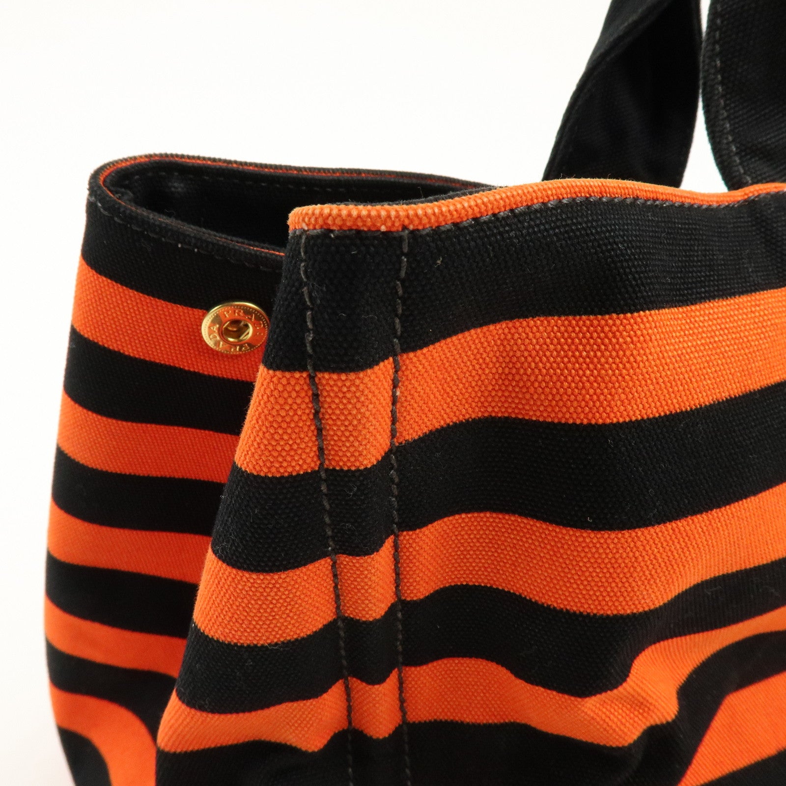 PRADA Triangle Logo Canapa Large Canvas Tote Bag Orange B1872B