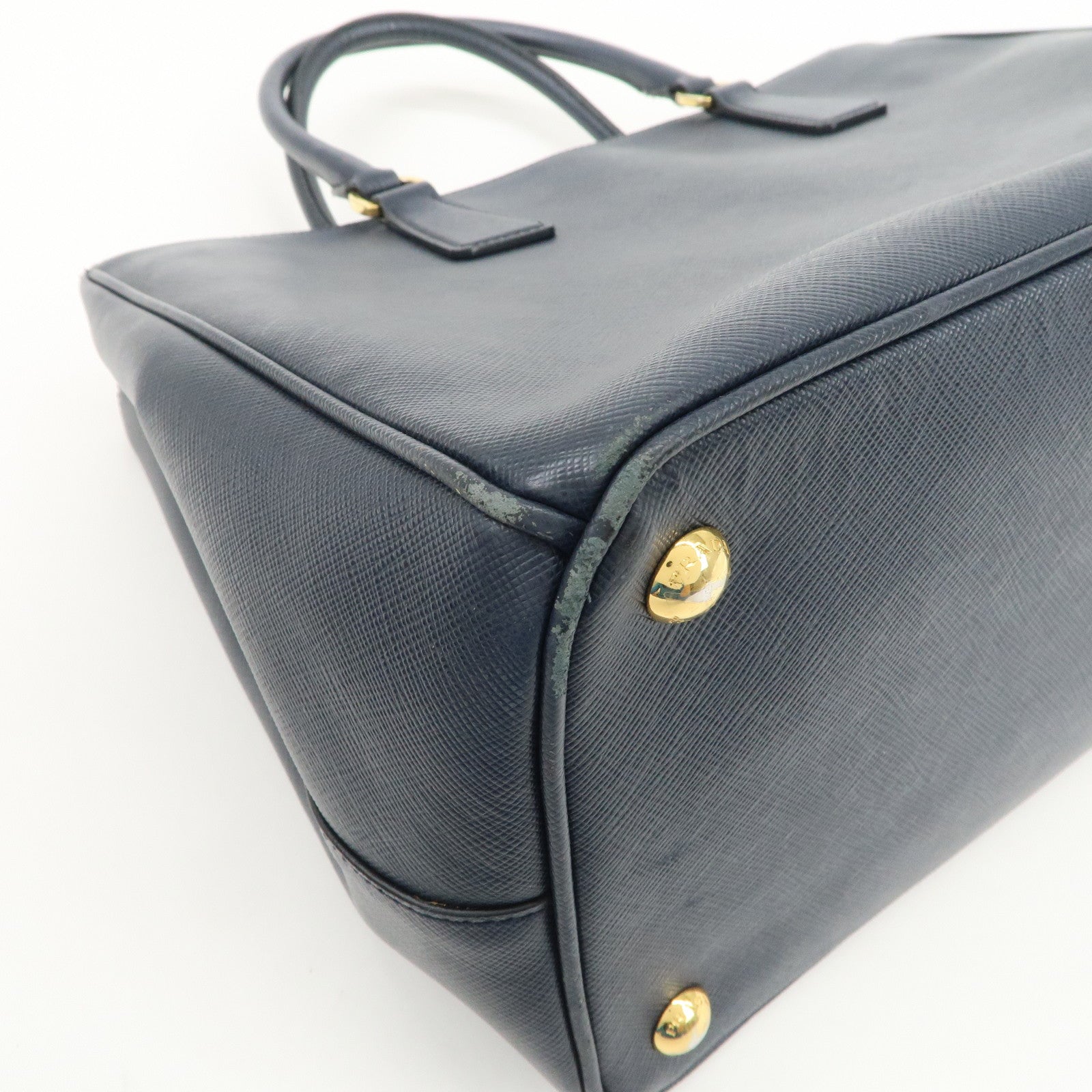 PRADA Galleria Saffiano Leather 2Way Bag Hand Bag Navy BN2274
