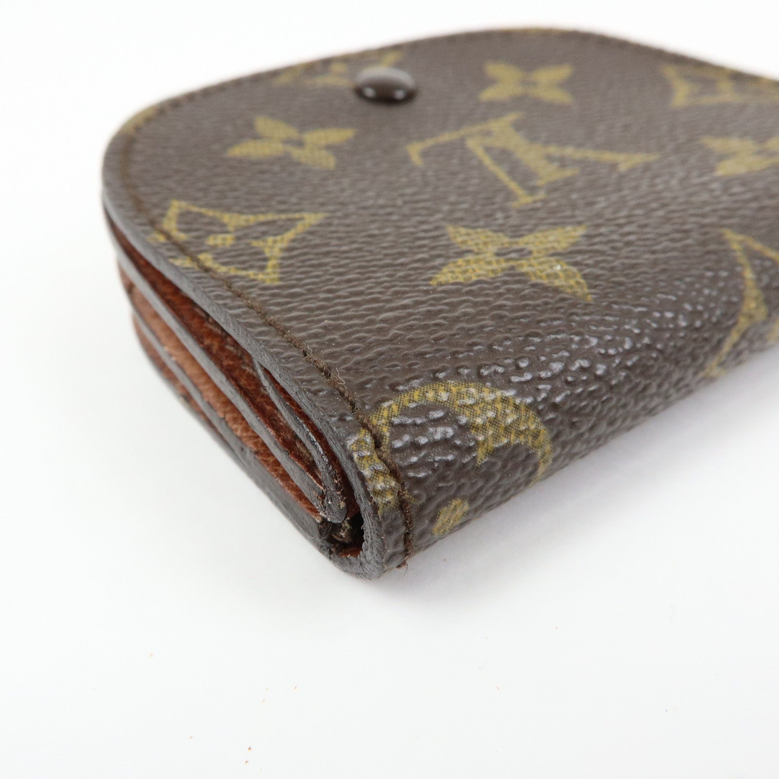 Louis Vuitton Monogram Porte Monnaie Gousset Coin Case Brown M61970