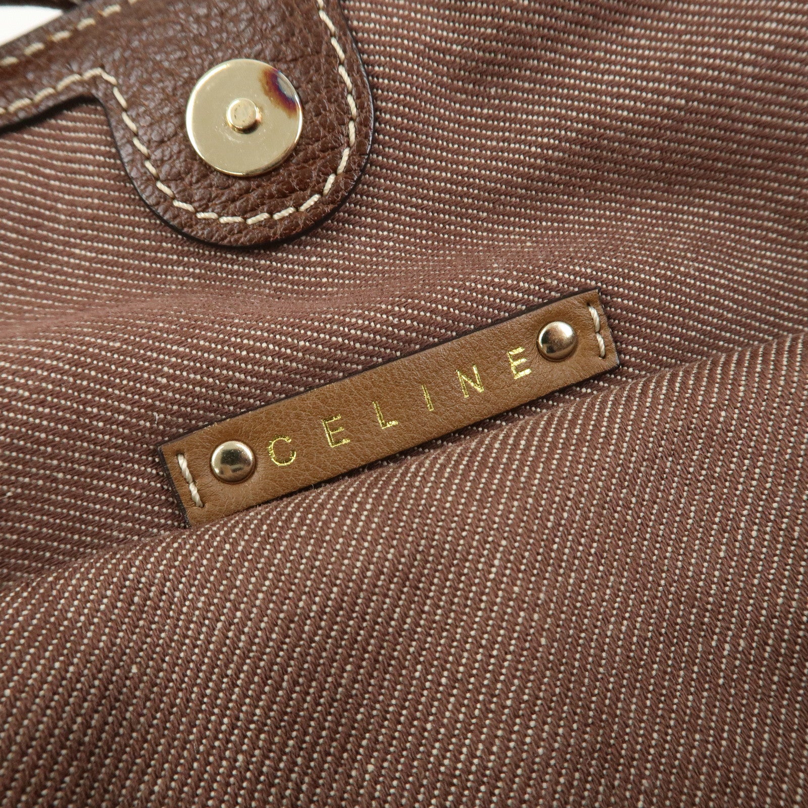 CELINE Bitter Sweet Macadam PVC Canvas Leather Hand Bag Pink