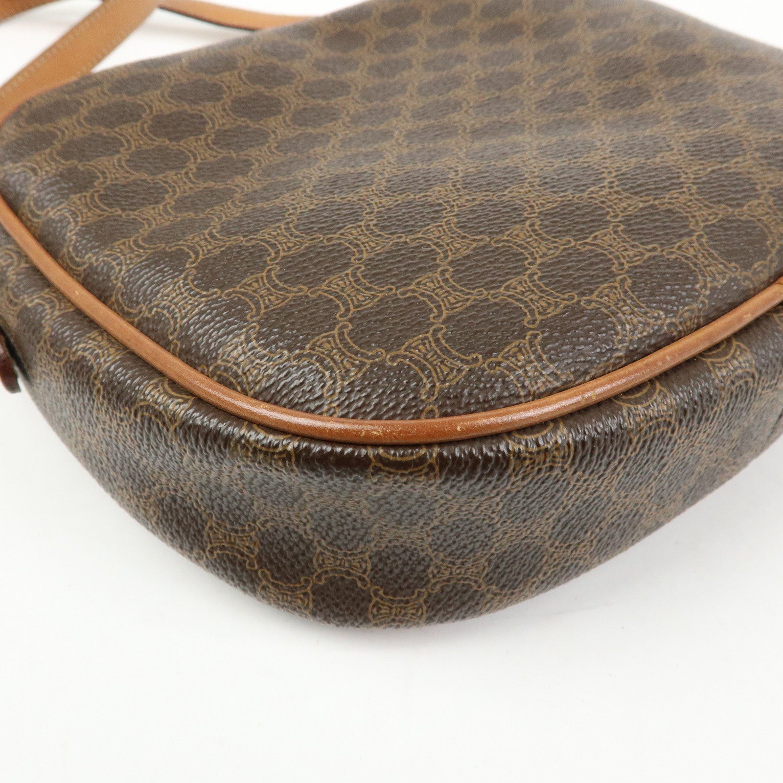 CELINE Macadam PVC Leather Shoulder Bag Crossbody Bag Brown