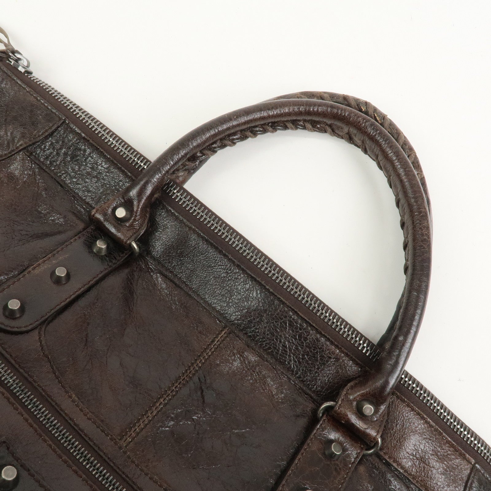 BALENCIAGA The Work Leather Tote bag Hand Bag Dark Brown 156541