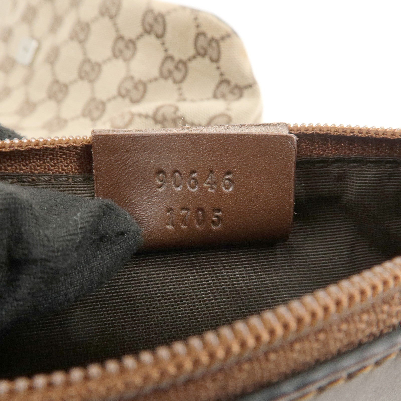 GUCCI GG Monogram Canvas Leather Shoulder Bag Beige Brown 90646