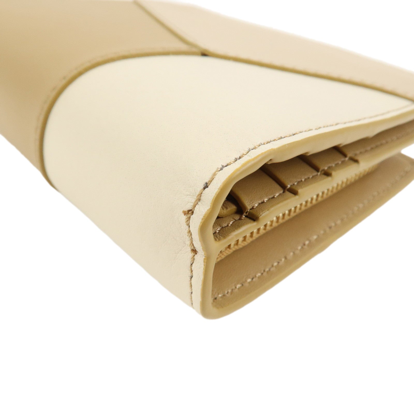 LOEWE Puzzle Leather Compact Wallet Beige