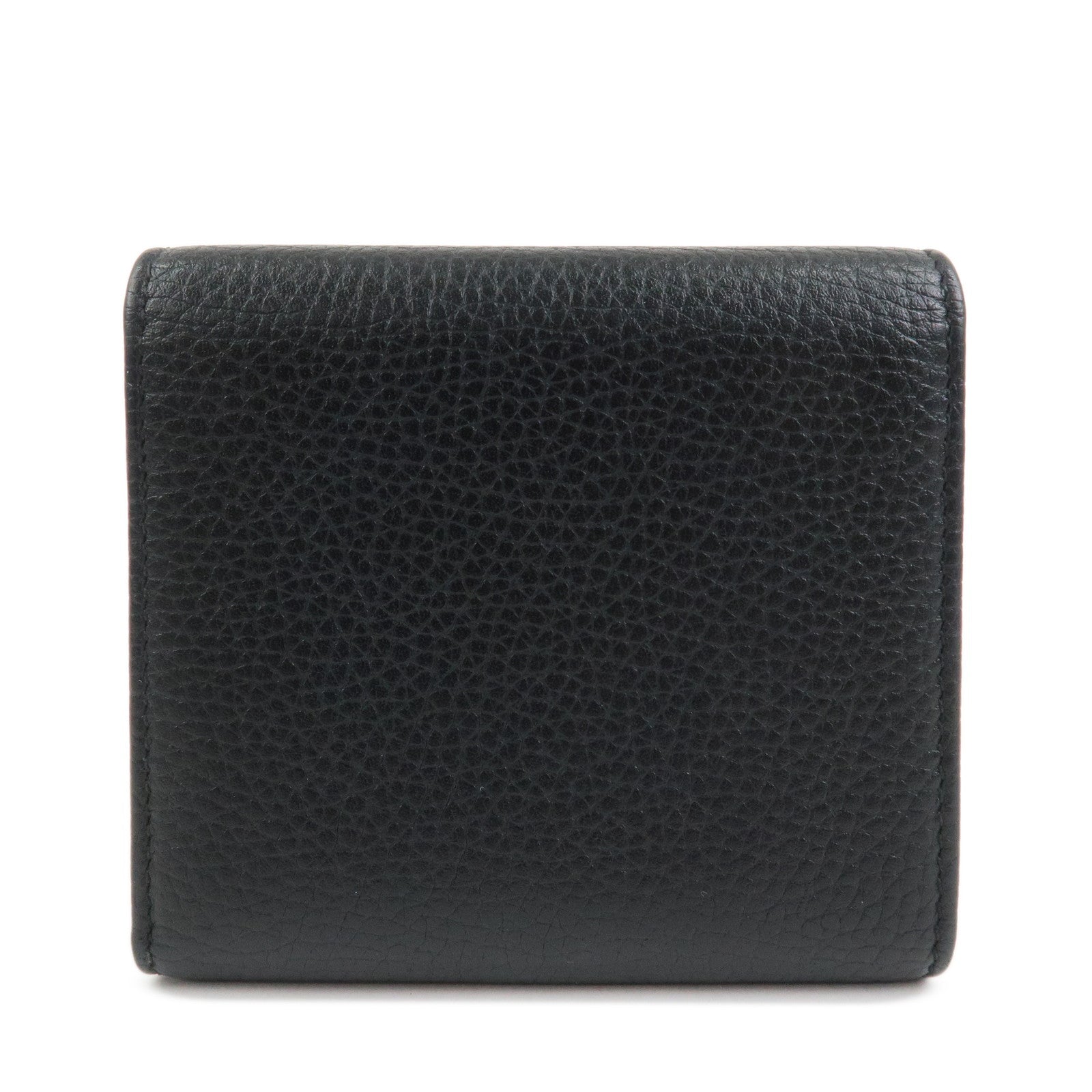 GUCCI SOHO Interlocking G Calf Leather Compact Wallet Black 598207