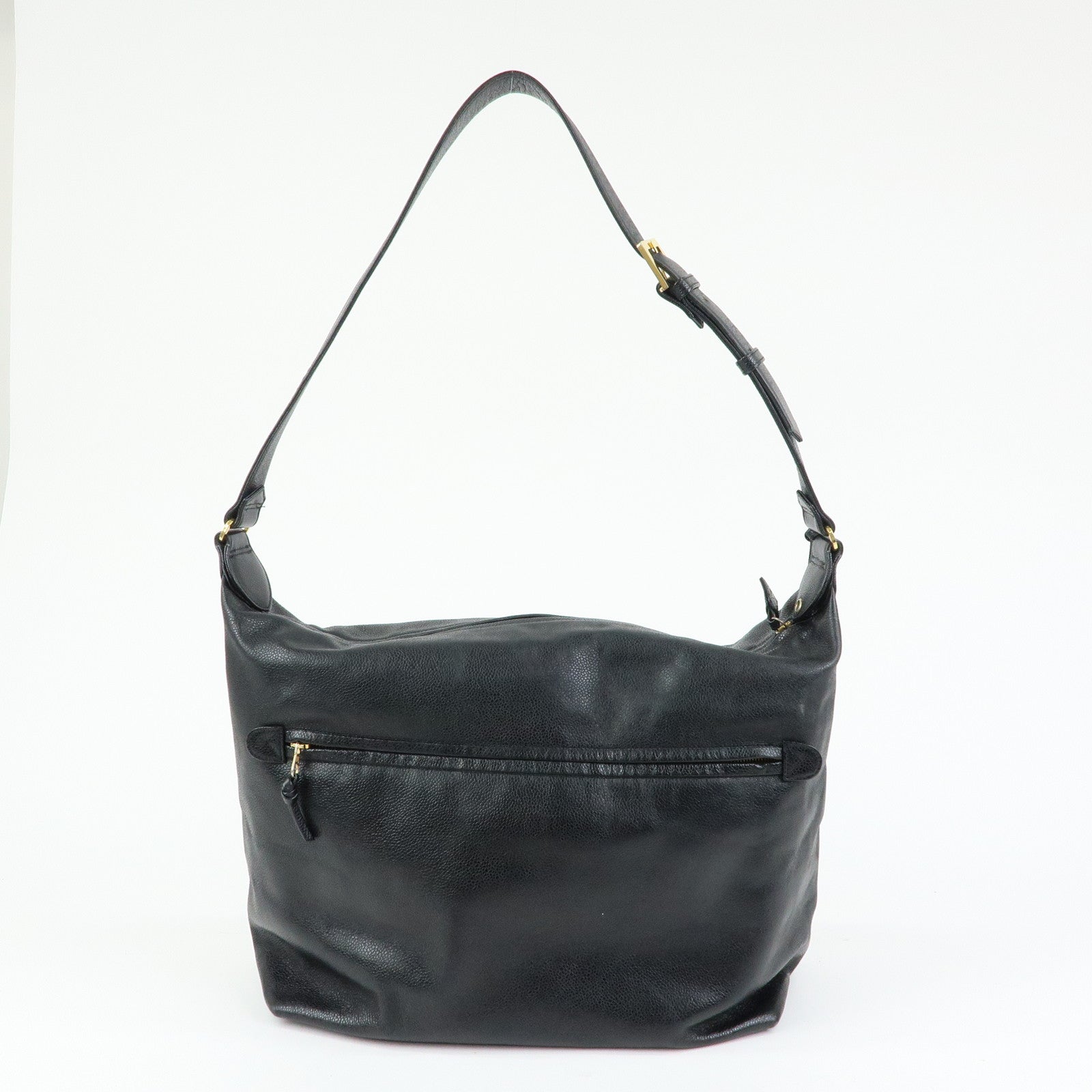 CHANEL Large COCO Mark Cavairskin Shoulder Bag Black