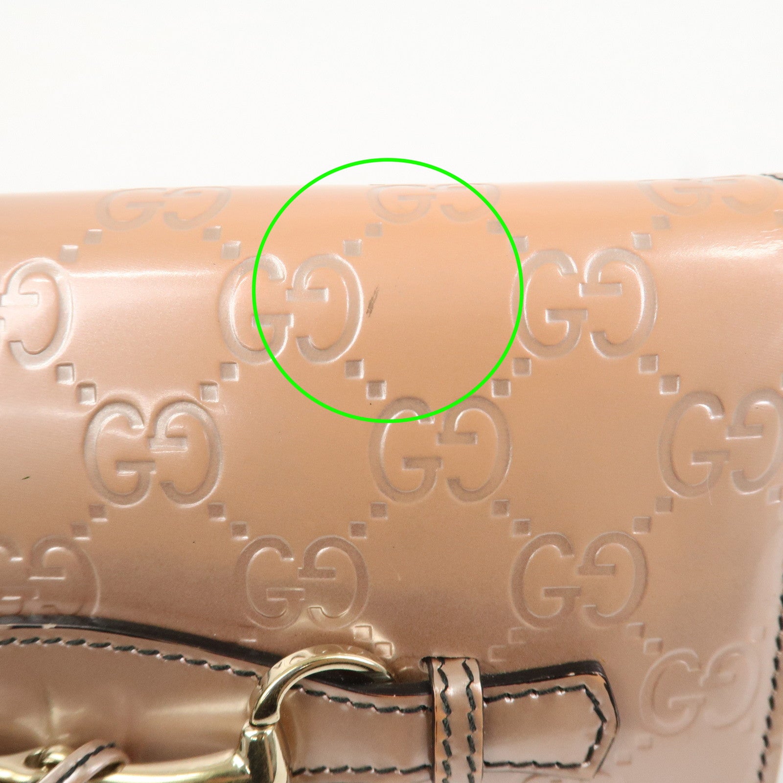 GUCCI Horsebit Guccissima Leather Chain Wallet Tassel Pink 295360