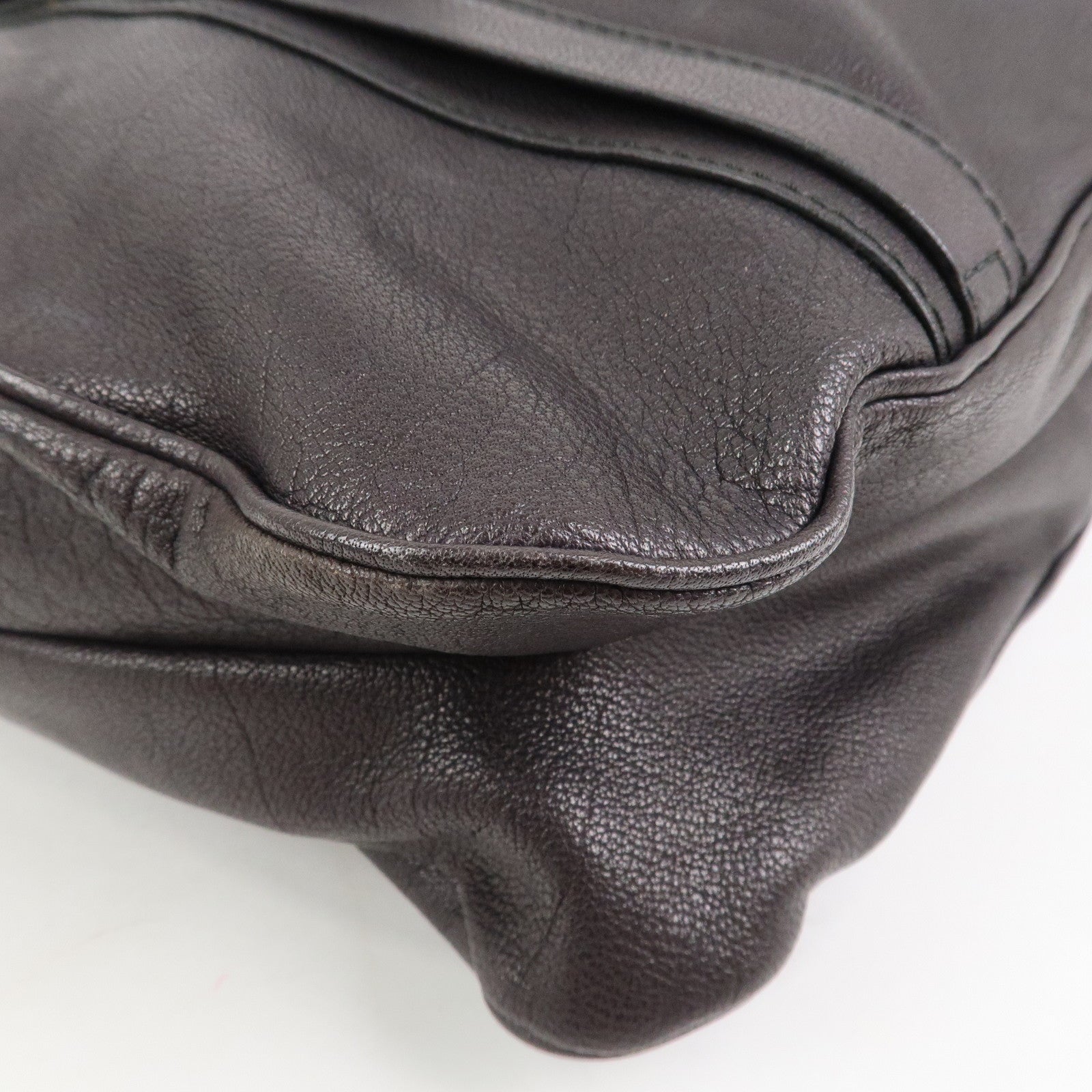 BURBERRY Logo Leather Tote Bag Shoulder Bag Black