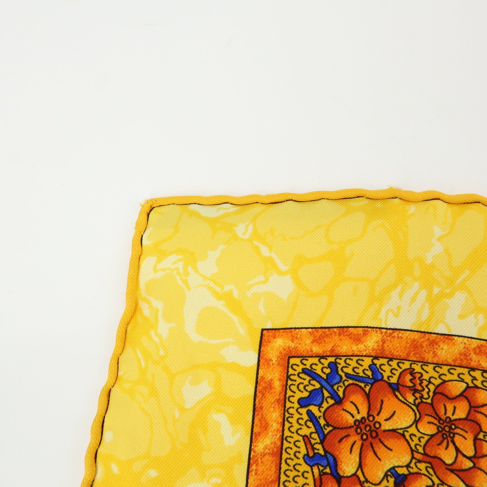 HERMES Carre 90 Silk 100% Scarf GLORIA SOLI Yellow Green Orange