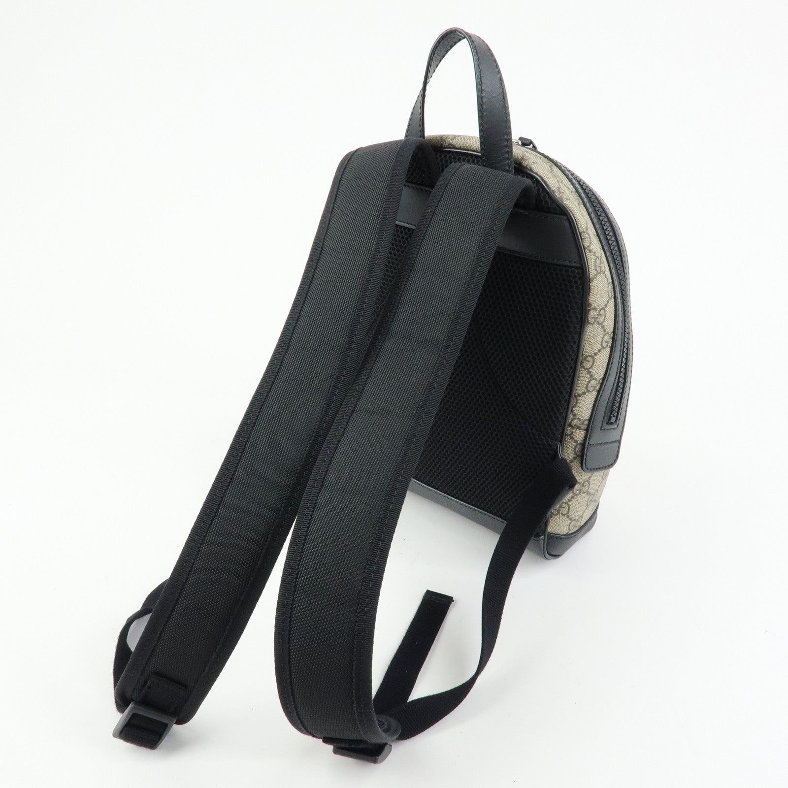 GUCCI GG Supreme Leather Backpack Rucksack Beige Black 429020