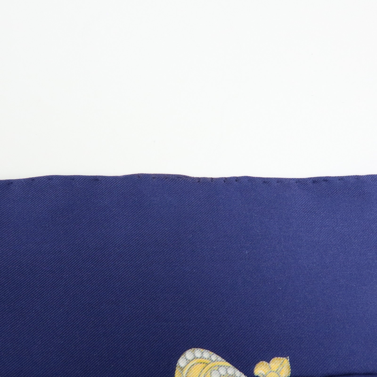 HERMES Carre 90 Silk 100% Scarf  LES TAMBOURS Navy Gold