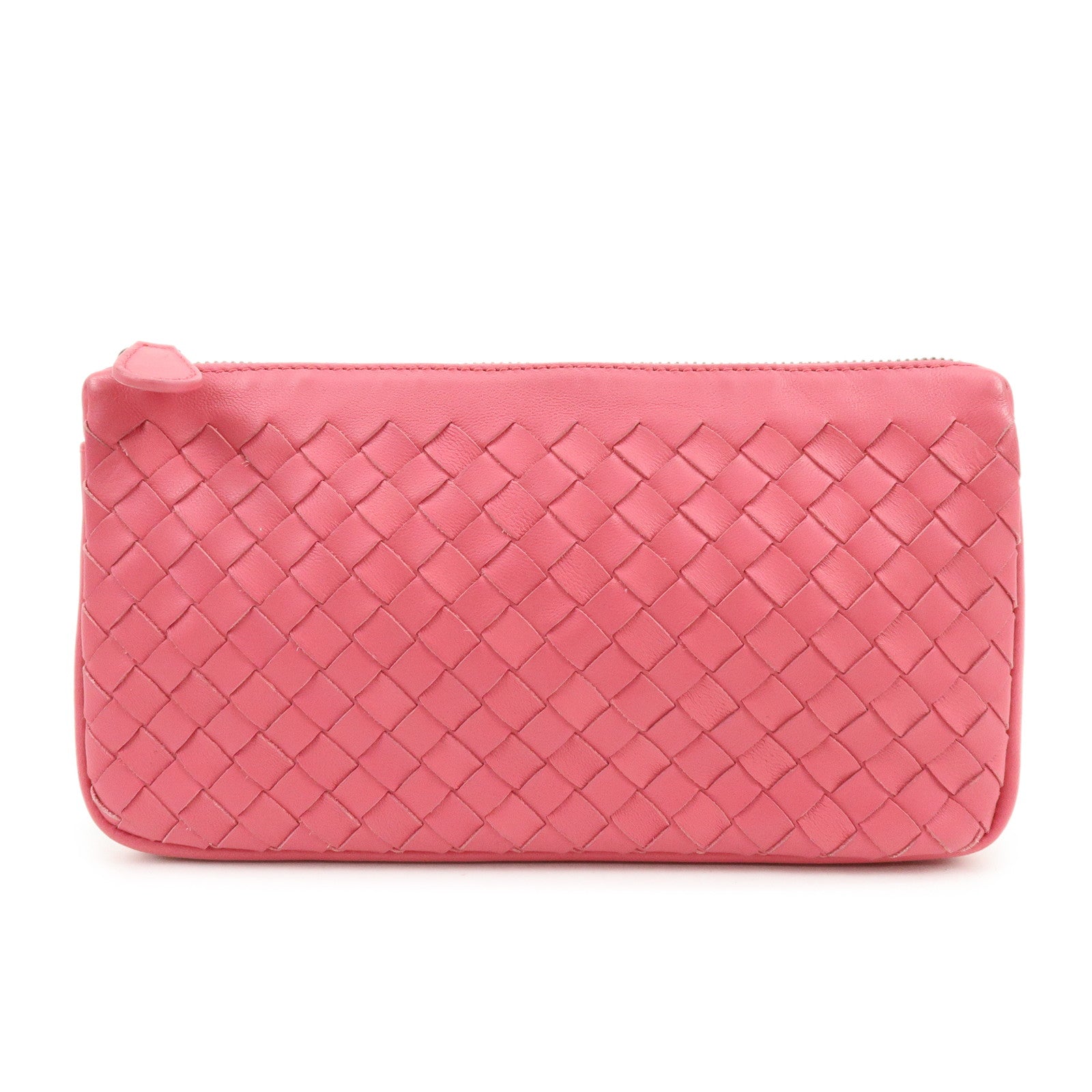 BOTTEGA VENETA Intrecciato Leather Pouch Cosmetic Pouch Pink 233810
