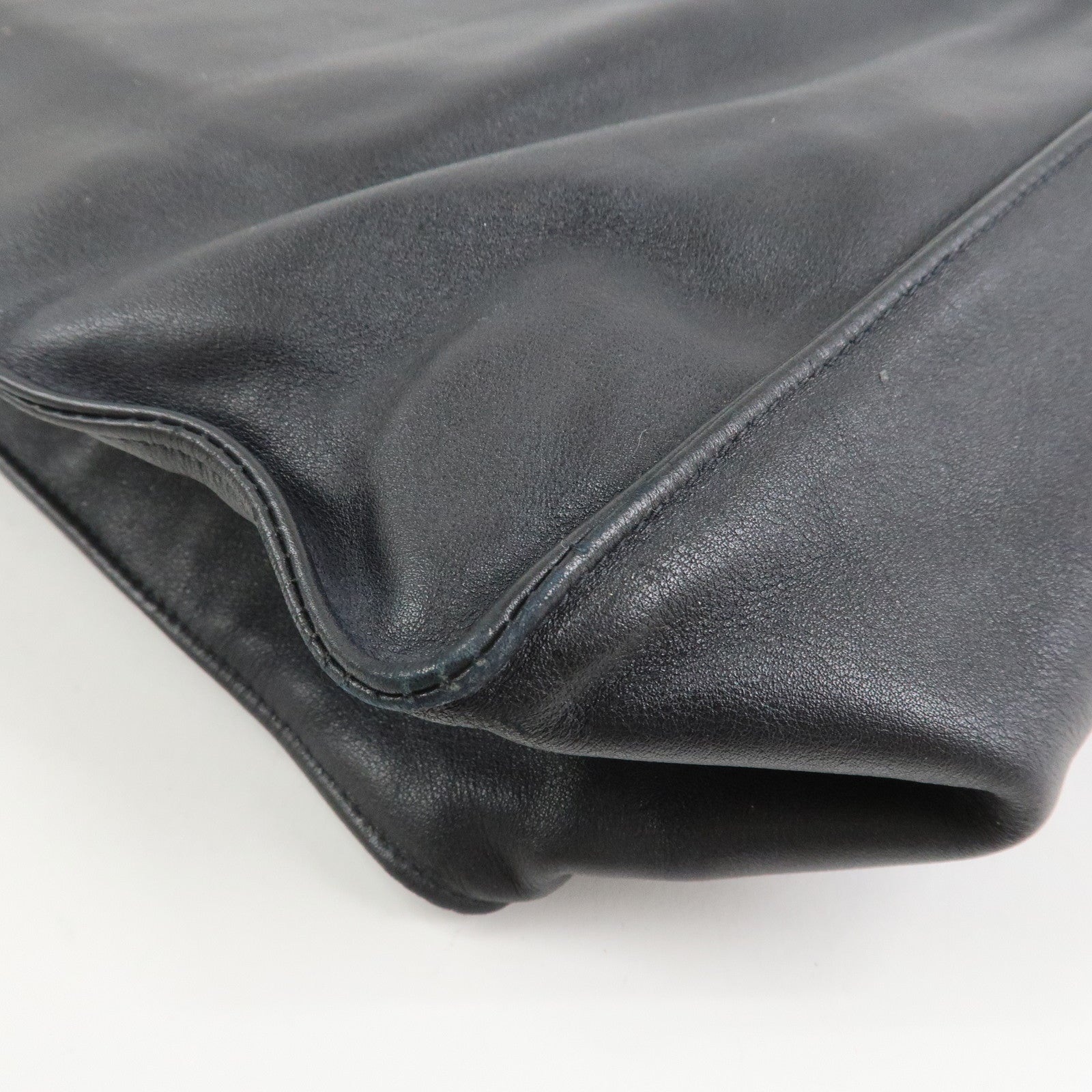 CHANEL COCO Mark Calf Leather Tote Bag Shoulder Bag Black