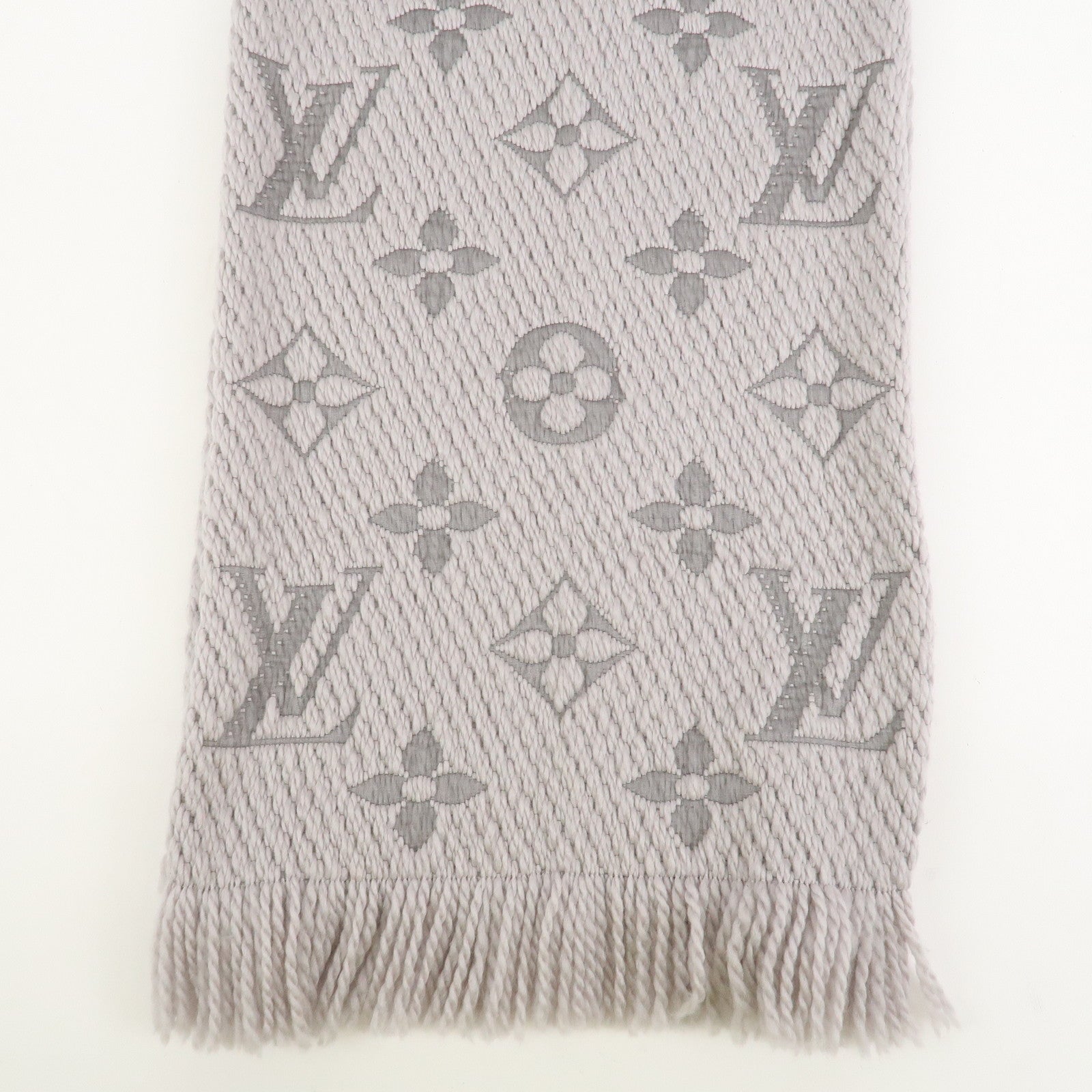 Louis Vuitton Monogram Escharp Logomania Scarf Gris Perle M74742