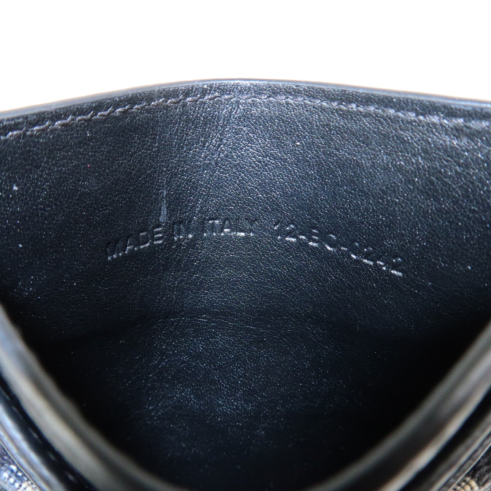 Christian Dior Trotter Jacguard Canvas Leather Card Case Navy