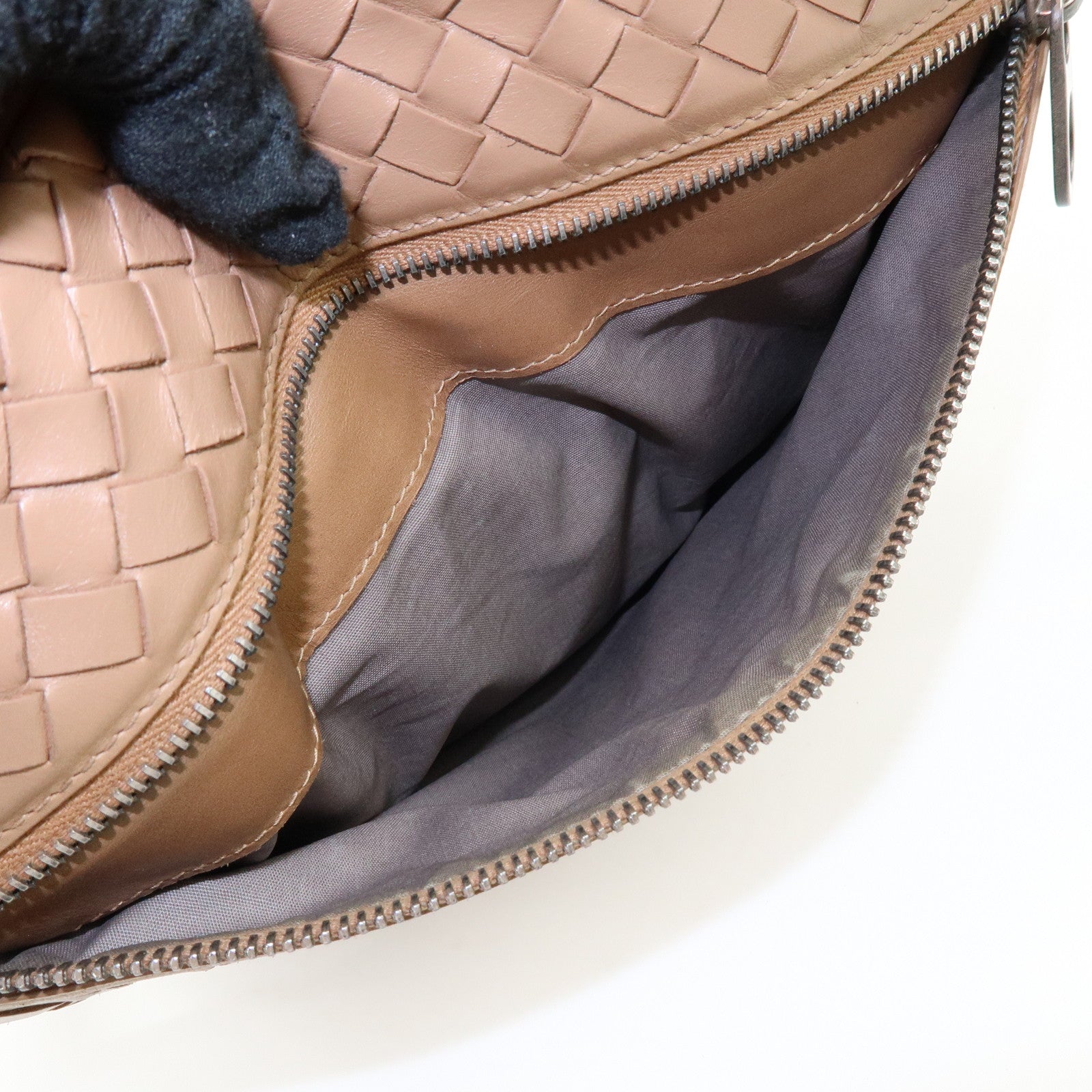 BOTTEGA VENETA Intrecciato Leather Shoulder Crossbody Bag Beige
