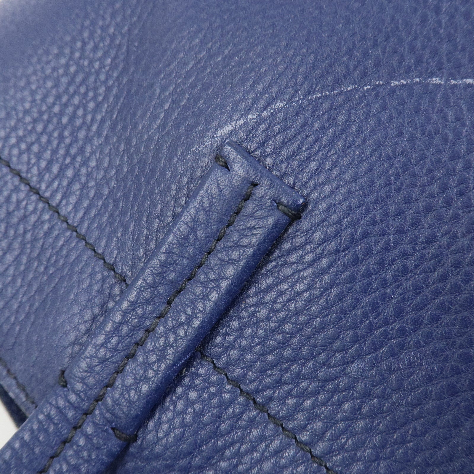 MIU MIU Logo Madras Leather Tote Bag Shoulder Bag Hand Bag Blue