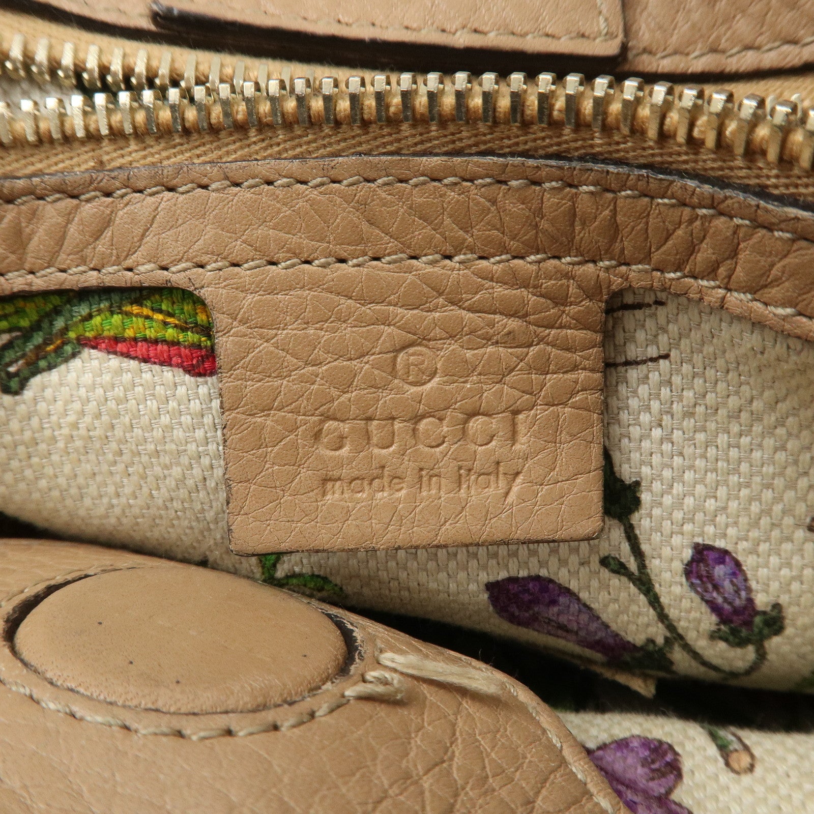 GUCCI Bamboo Leather 2 Way Bag Hand Shoulder Bag Pink Beige 336032