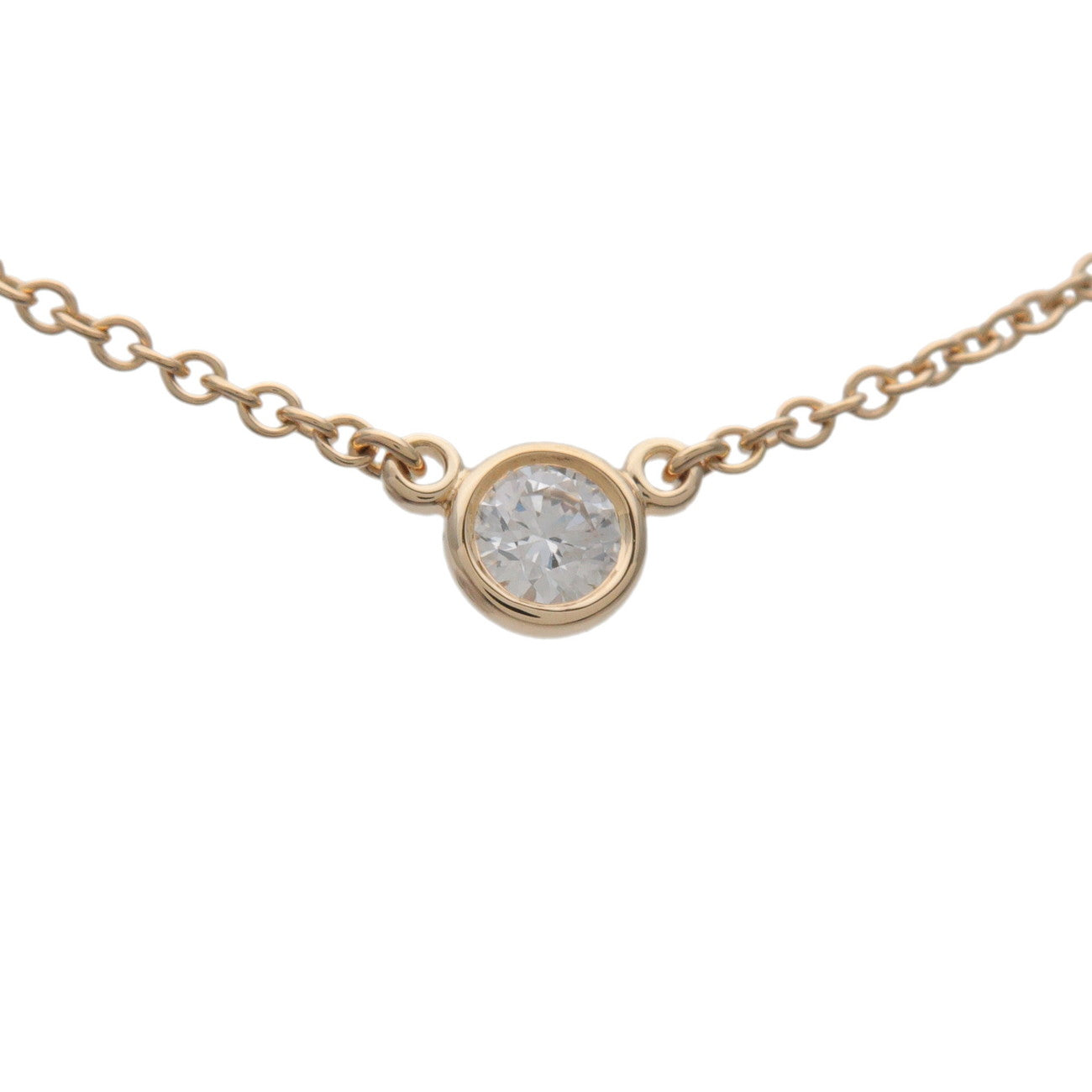Tiffany & Co By The Yard 1P Diamond Necklace K18 750YG Yellow Gold