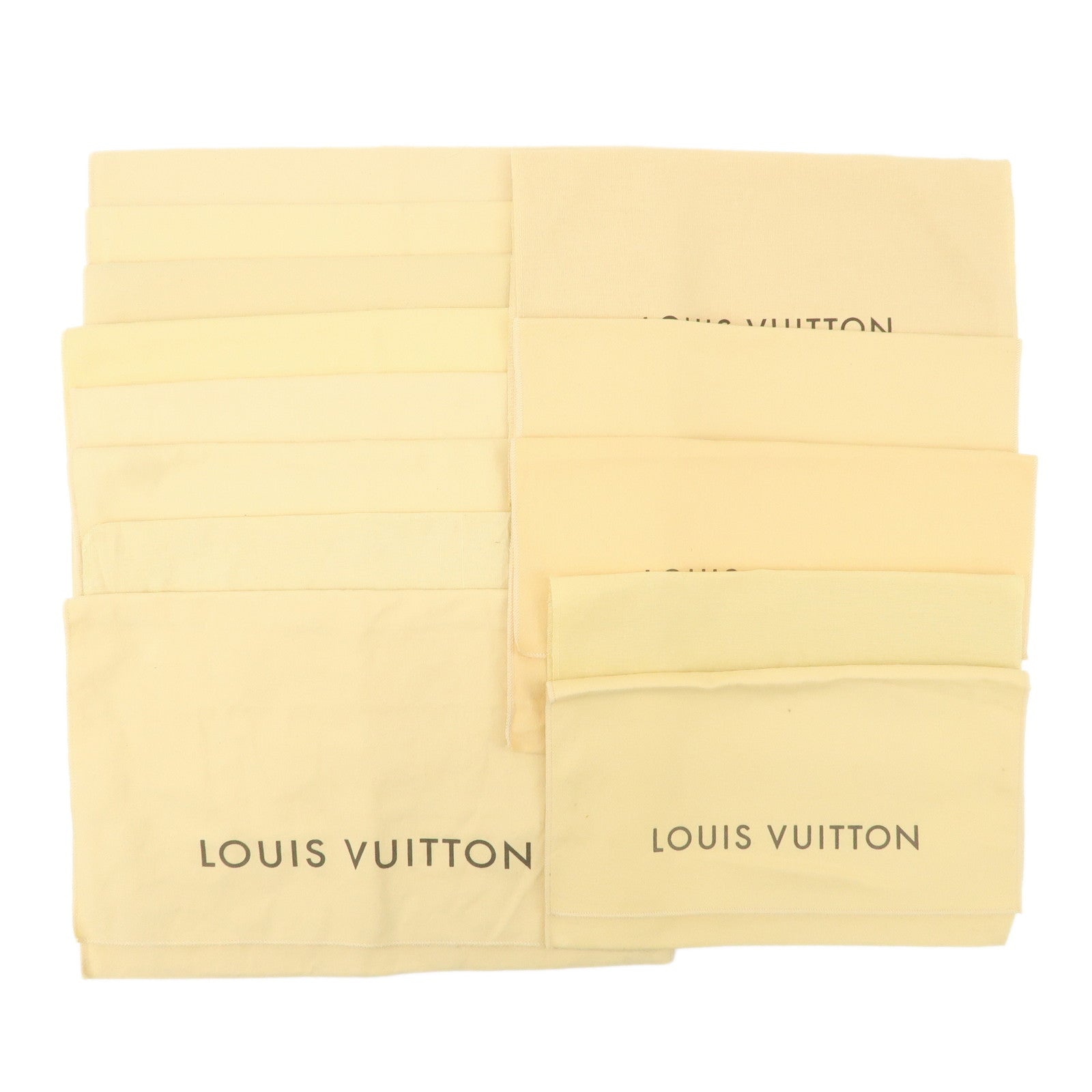 Louis Vuitton Set Of 13 Dust Bag Storage Bag Flap Style Beige Used