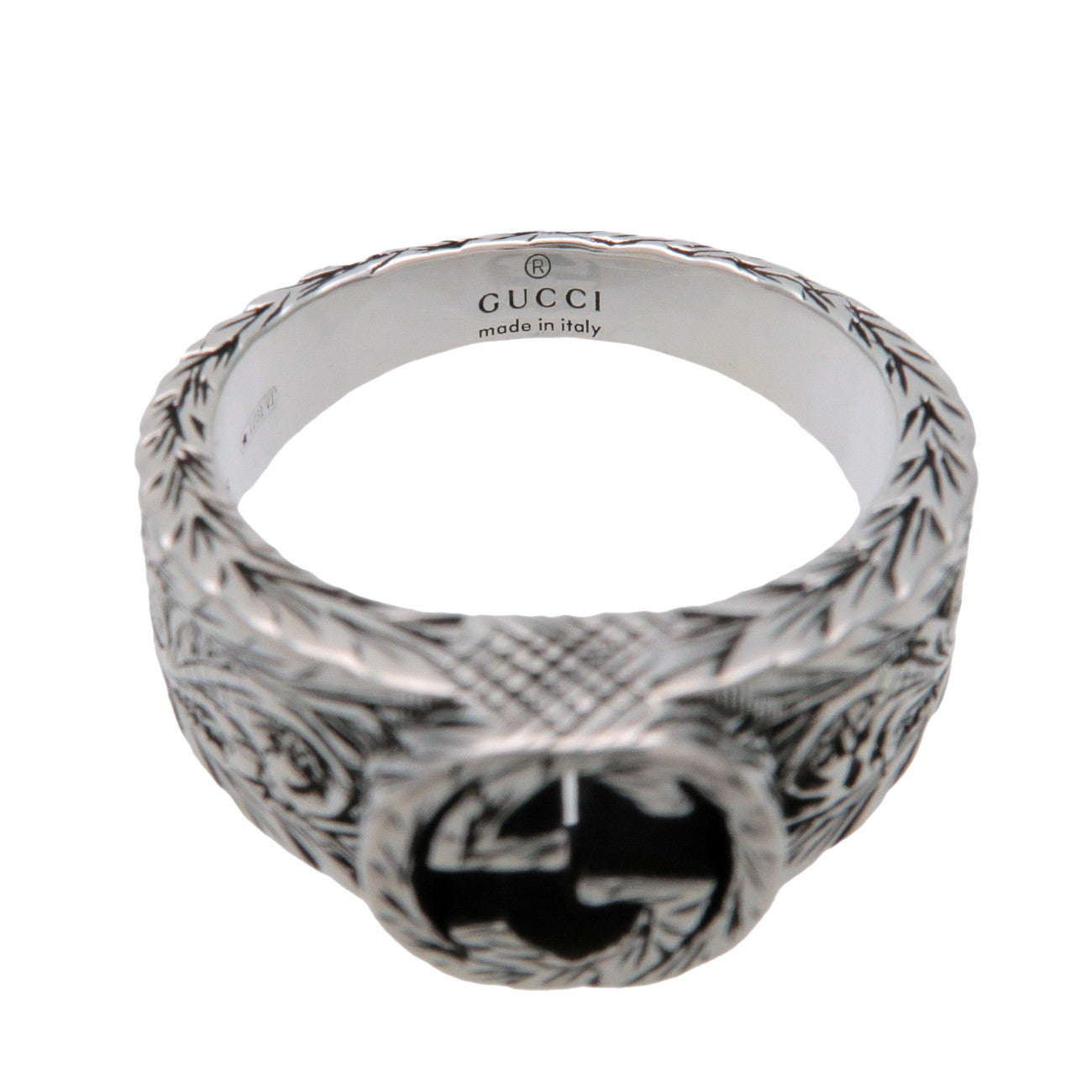 GUCCI Interlocking G Arabesque Ring SV925 Silver #9 US5 EU49 HK10.5