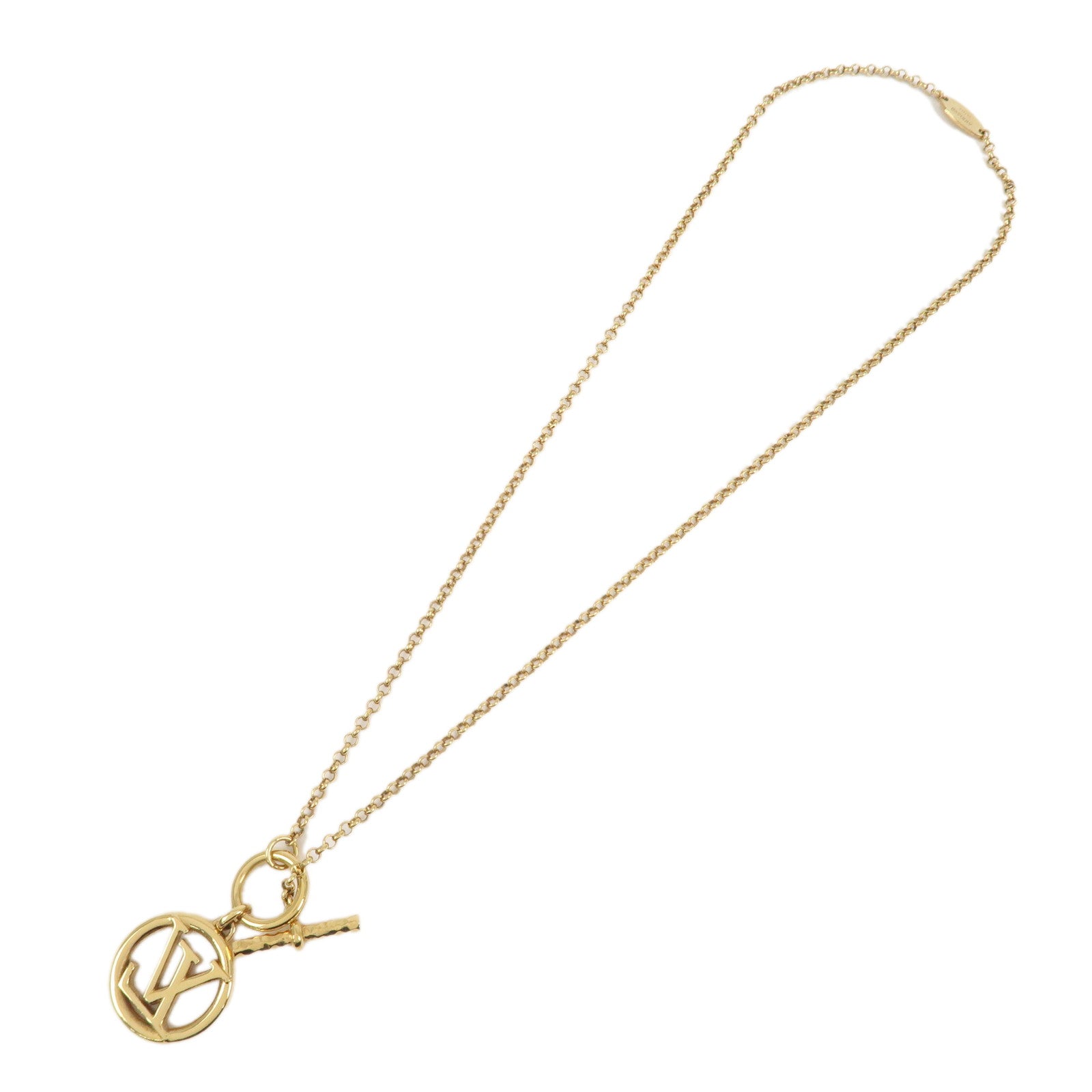 Louis Vuitton Collier Baby Louise Metal Gold Necklace Gold M00598