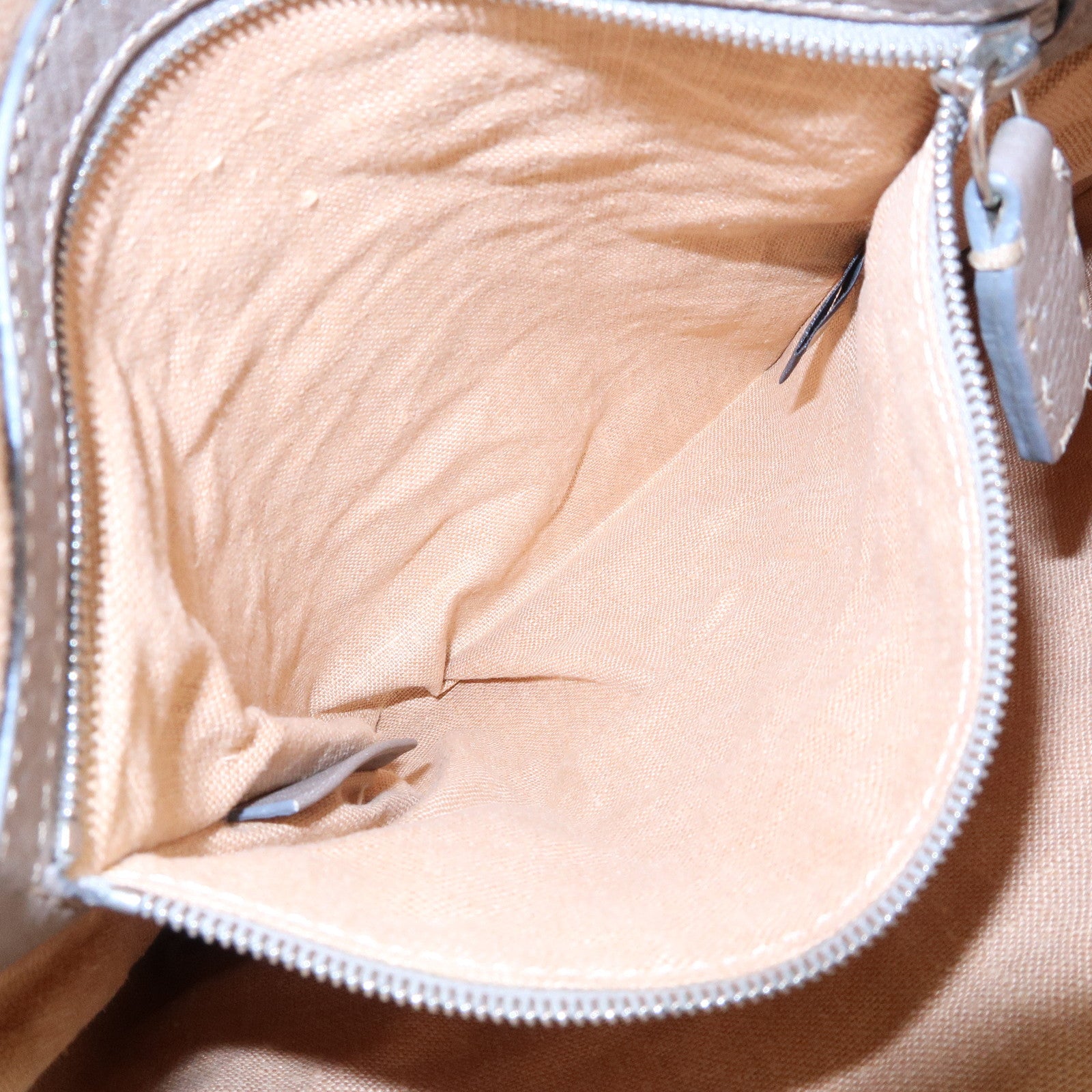 FENDI Selleria Leather Shoulder Crossbody Bag Metallic Grey 8BT109