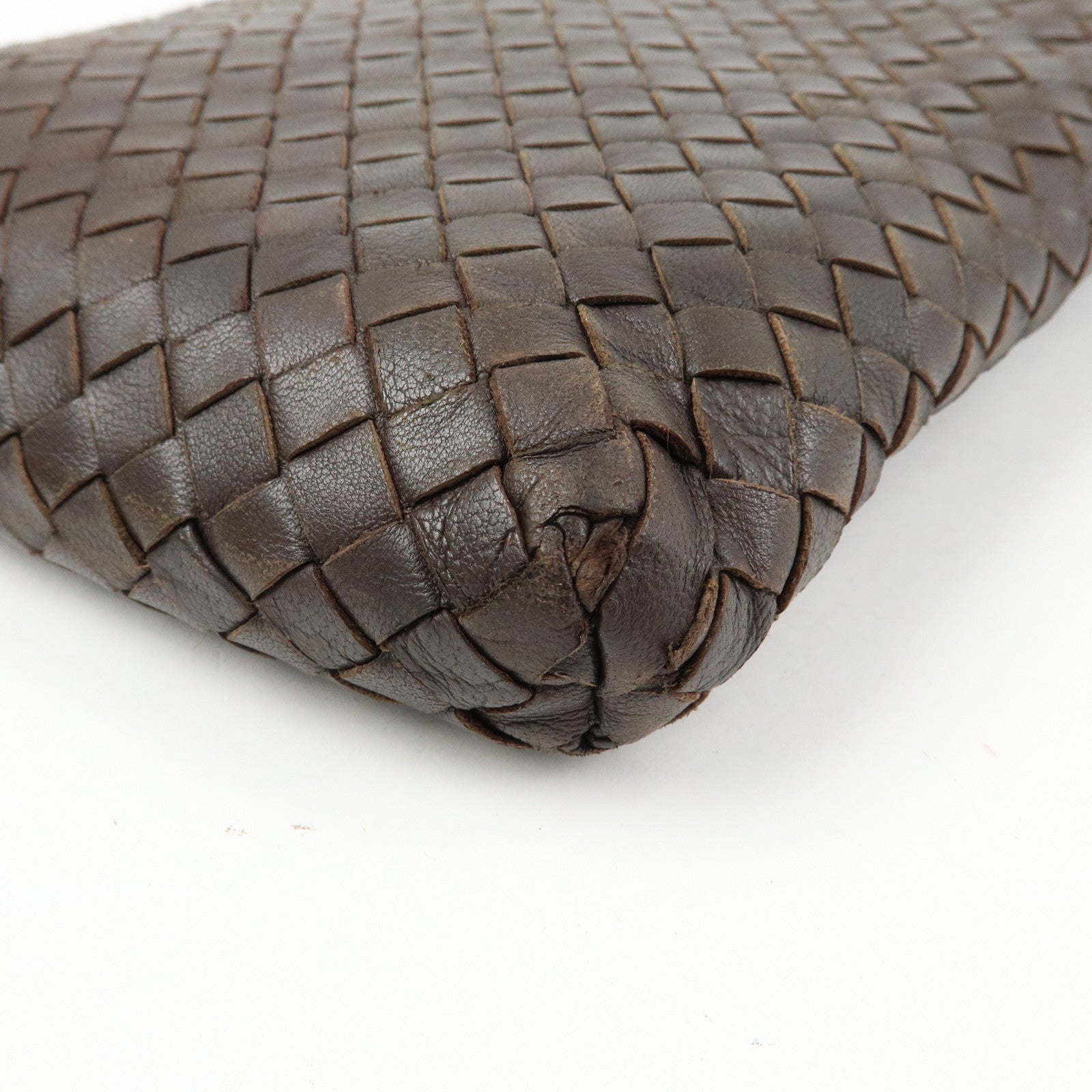 BOTTEGA VENETA Intrecciato Leather Shoulder Bag Brown 179330