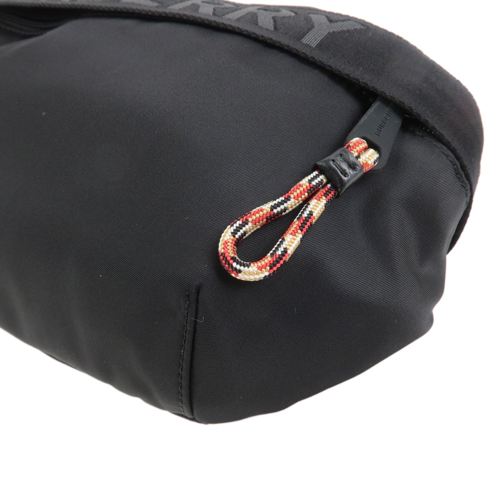 BURBERRY Nylon Leather Waist Bag Crossbody Bag Black
